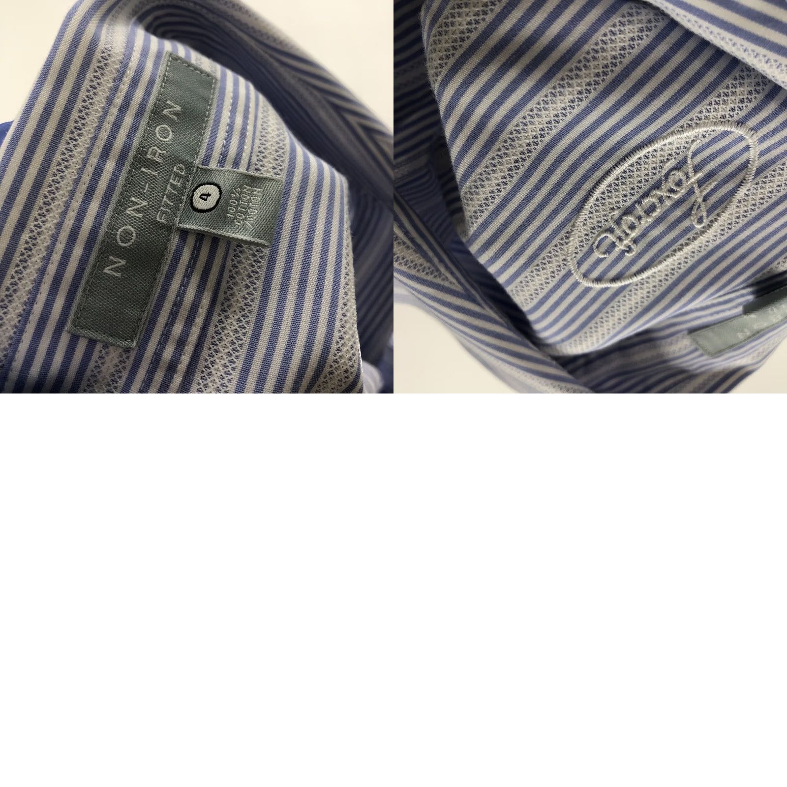 Vintage Foxcroft Non Iron Fitted 4 Button Long Sleeve Striped Dress Shirt Blue Size S / US 4 / IT 40 - 9 Thumbnail