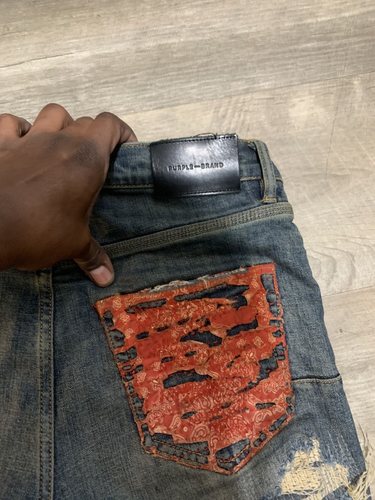 Purple × Purple Brand Purple Brand Jeans (Distressed+red patches) Size US 29 - 5 Thumbnail
