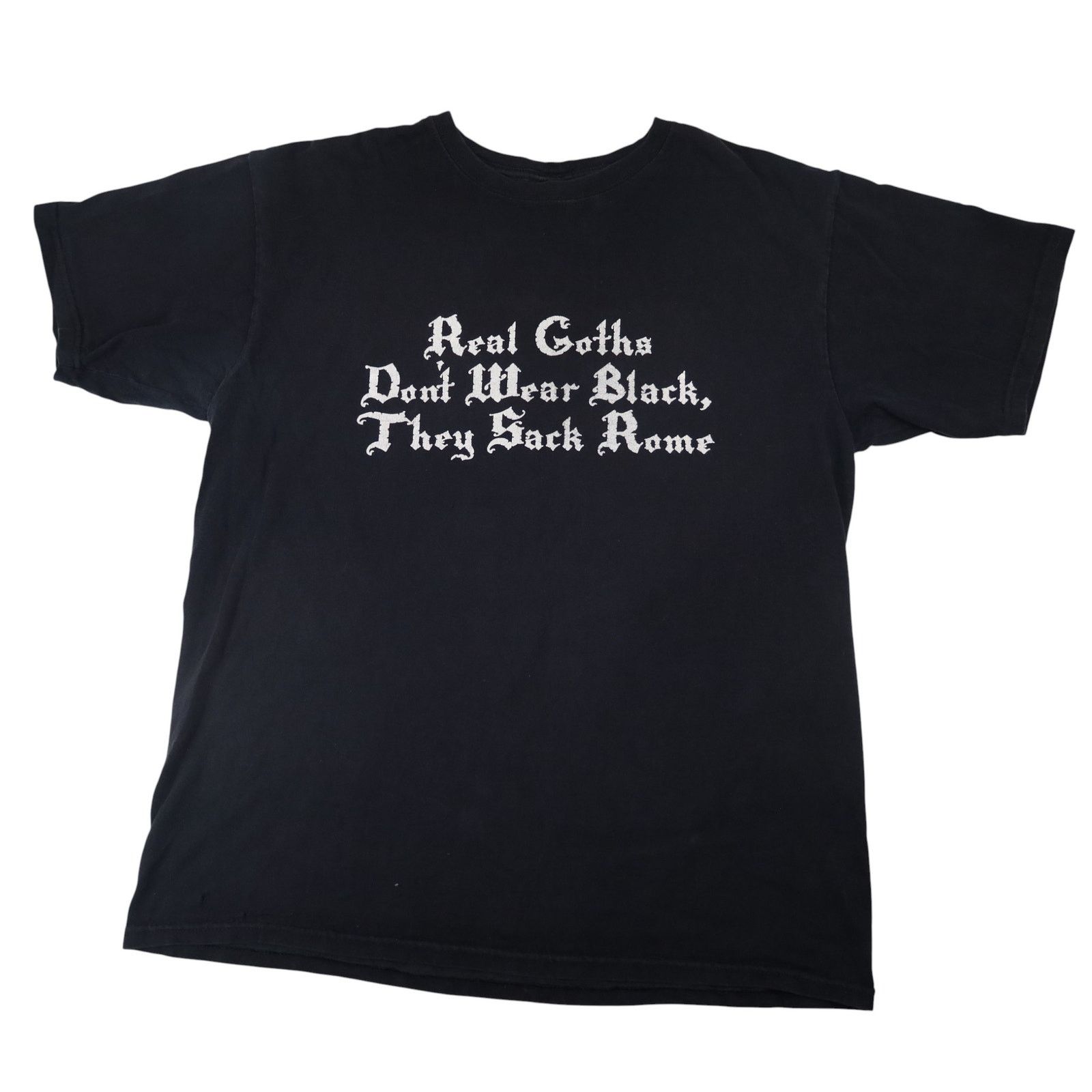 Vintage Vintage Y2k Real Goths Sack Rome Slogan T Shirt Size US L / EU 52-54 / 3 - 1 Thumbnail