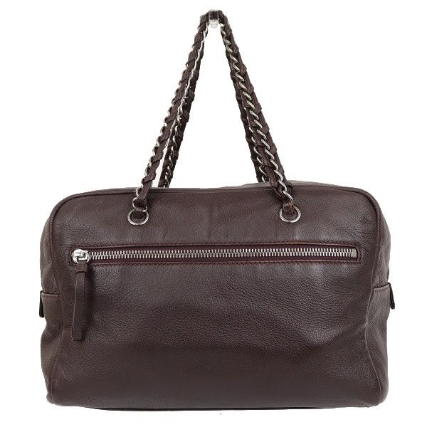 Chanel Coco Mark Boston Bag Calfskin Brown