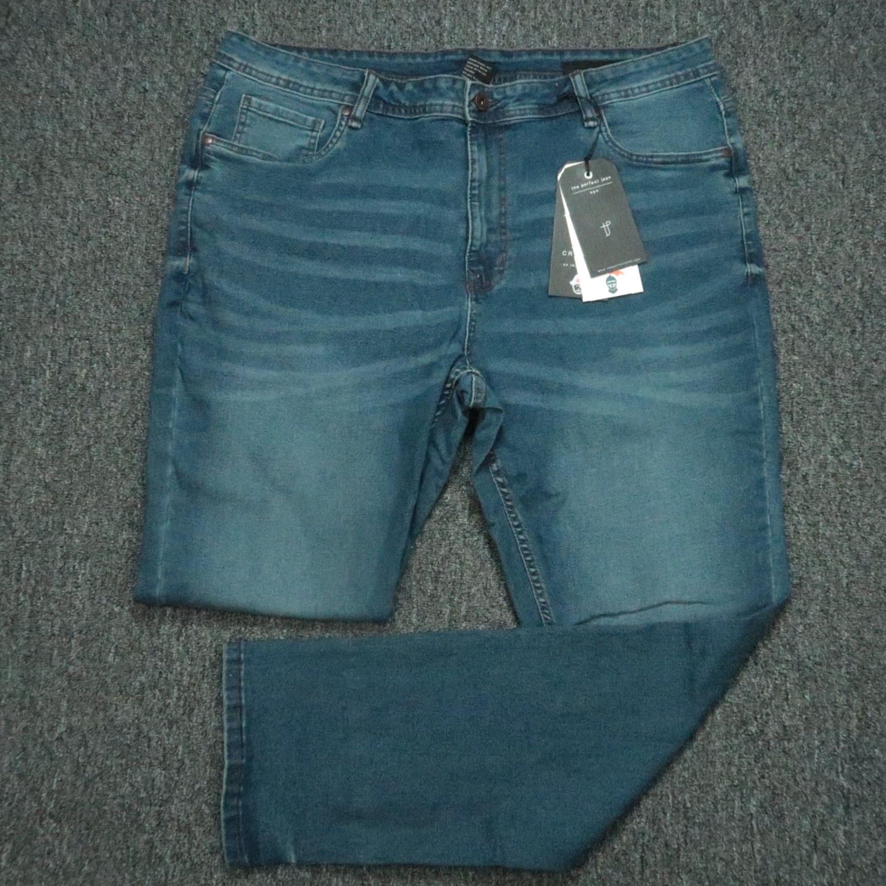 Vintage The Perfect Jean Jeans Men 40x32 Blue Slim 5-Pocket Medium Wash Whiskered NWT Vintage No Size US 40 / EU 56 - 2 Thumbnail