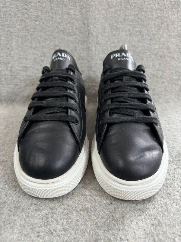 Prada Prada Black Leather Low Top Platform Sneakers Size 39 Size US 9 / IT 39 - 5 Thumbnail