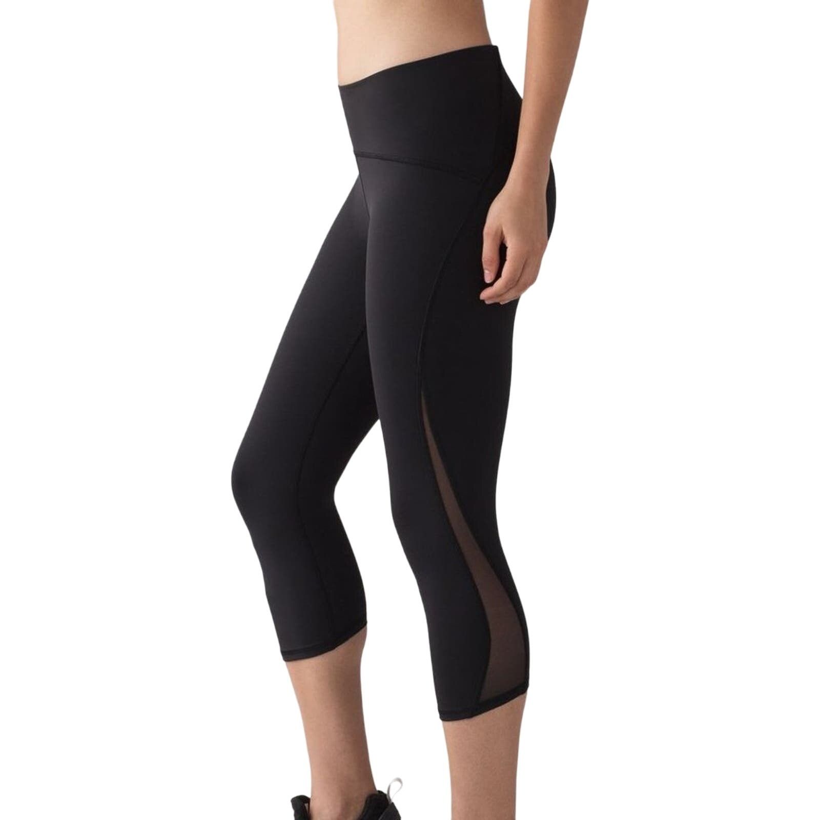 Lululemon LULULEMON Women's Black Train Times Crop Leggings 17" Sz 4 Size 27" / US 4 / IT 40 - 1 Thumbnail