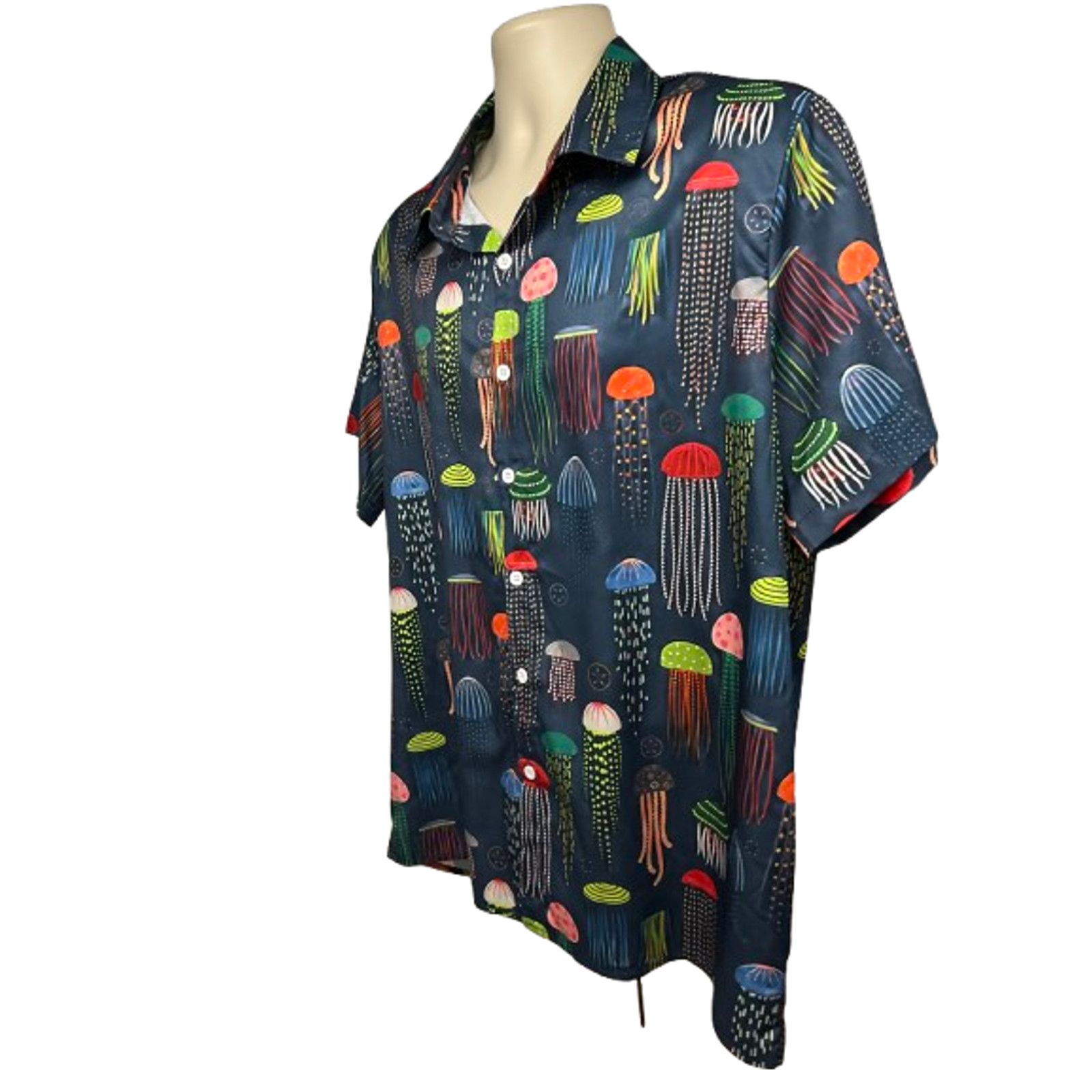 Other Misslook All Over Jellyfish Graphic Button Up Shirt L Pocket Size US L / EU 52-54 / 3 - 3 Thumbnail