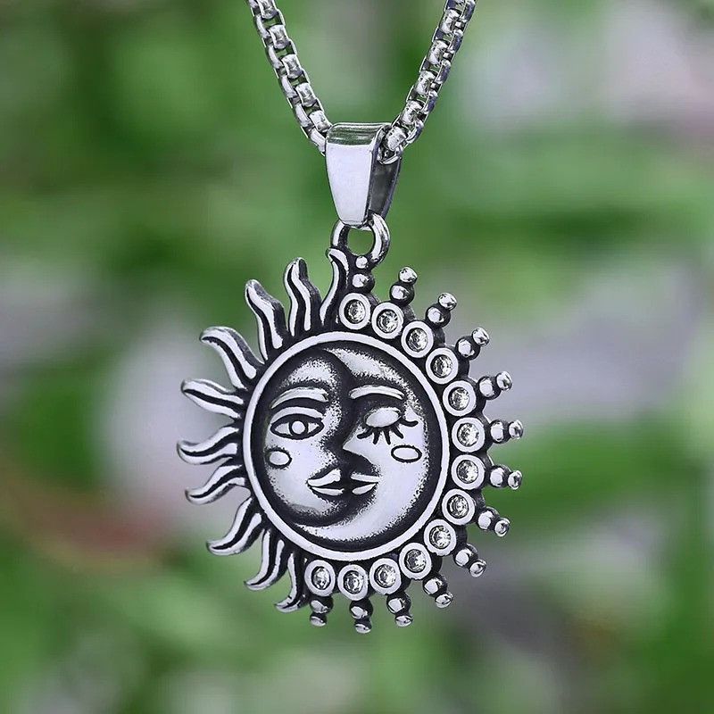 Jewelry Moon And Sun Face Necklace Size ONE SIZE - 1 Thumbnail