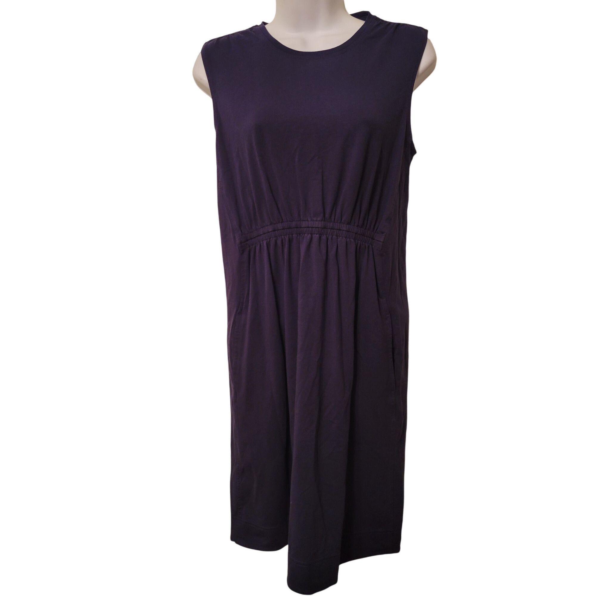 Athleta Athleta Navy Blue Sleeveless Elastic Waist Casual Dress XS D Size XS / US 0-2 / IT 36-38 - 1 Thumbnail