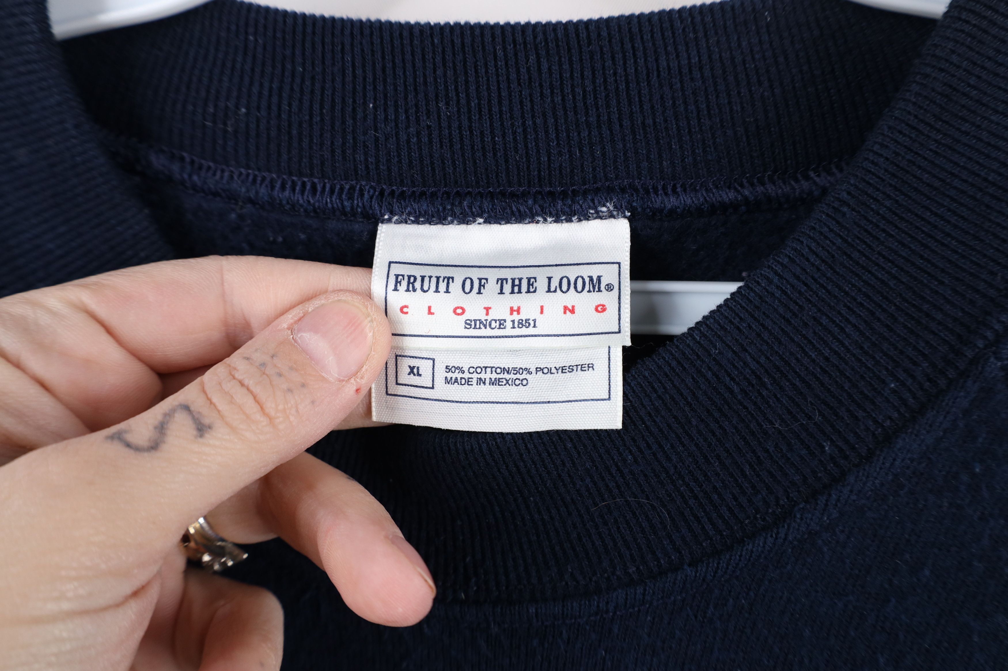 Vintage Vintage 90s Streetwear Heavyweight Crewneck Sweatshirt Blue Size US XL / EU 56 / 4 - 4 Thumbnail