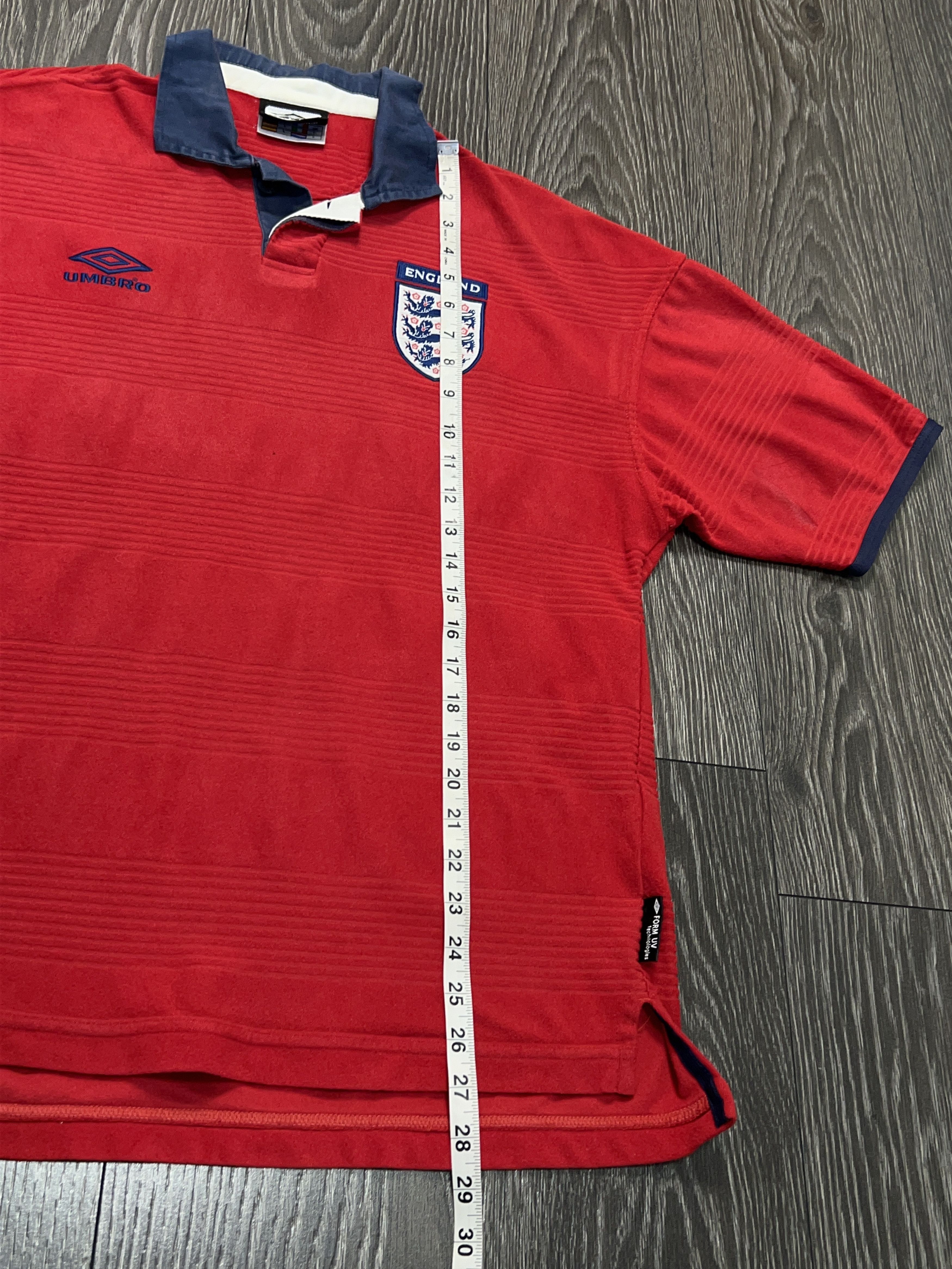Umbro England National Team 1999 2000 2001 Football Shirt Jersey Size US L / EU 52-54 / 3 - 10 Thumbnail