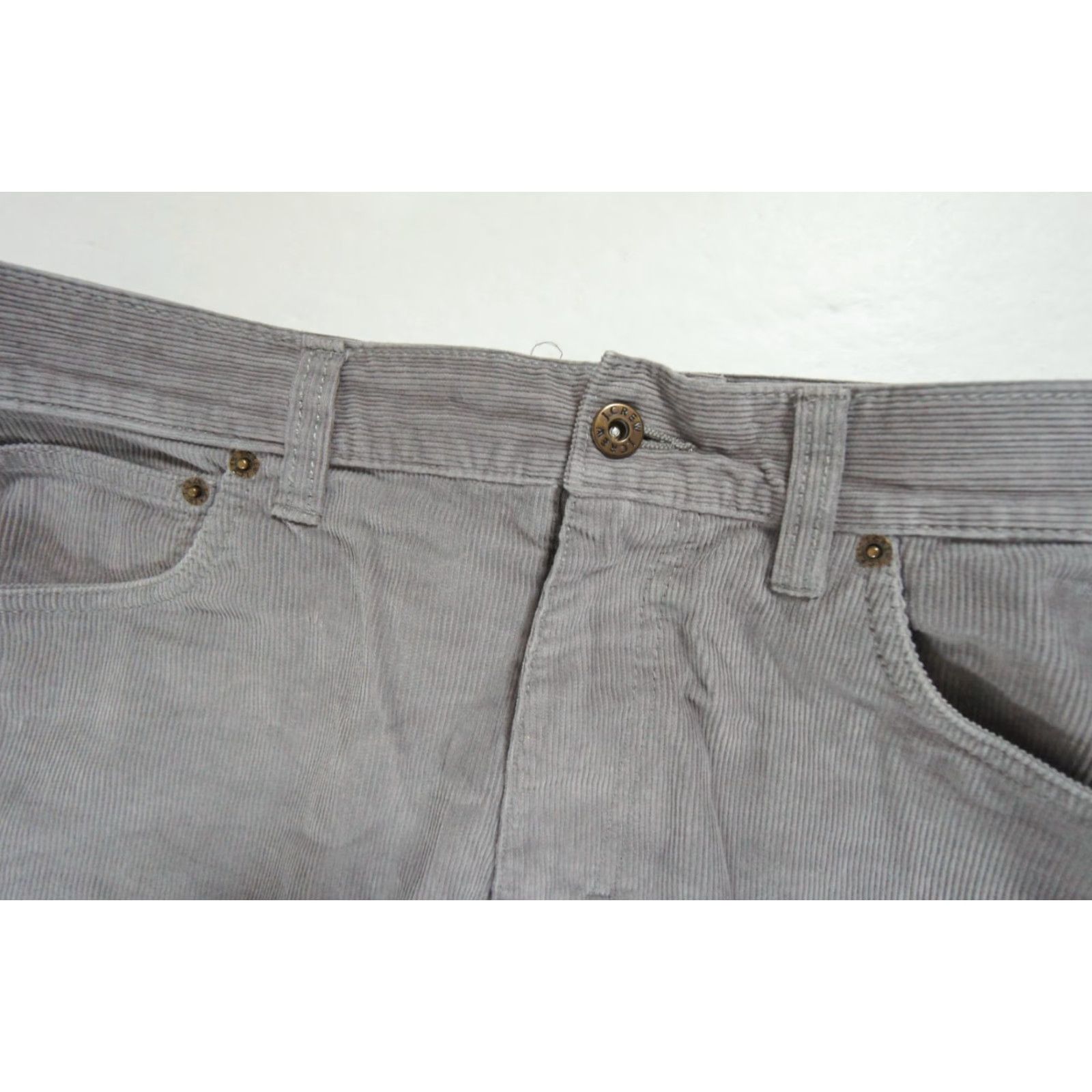 J.Crew J.CREW The Sutton Corduroy Pants Gray 31x32 Mens Regular Flat Front 5-Pocket Cotton Size US 31 - 3 Thumbnail