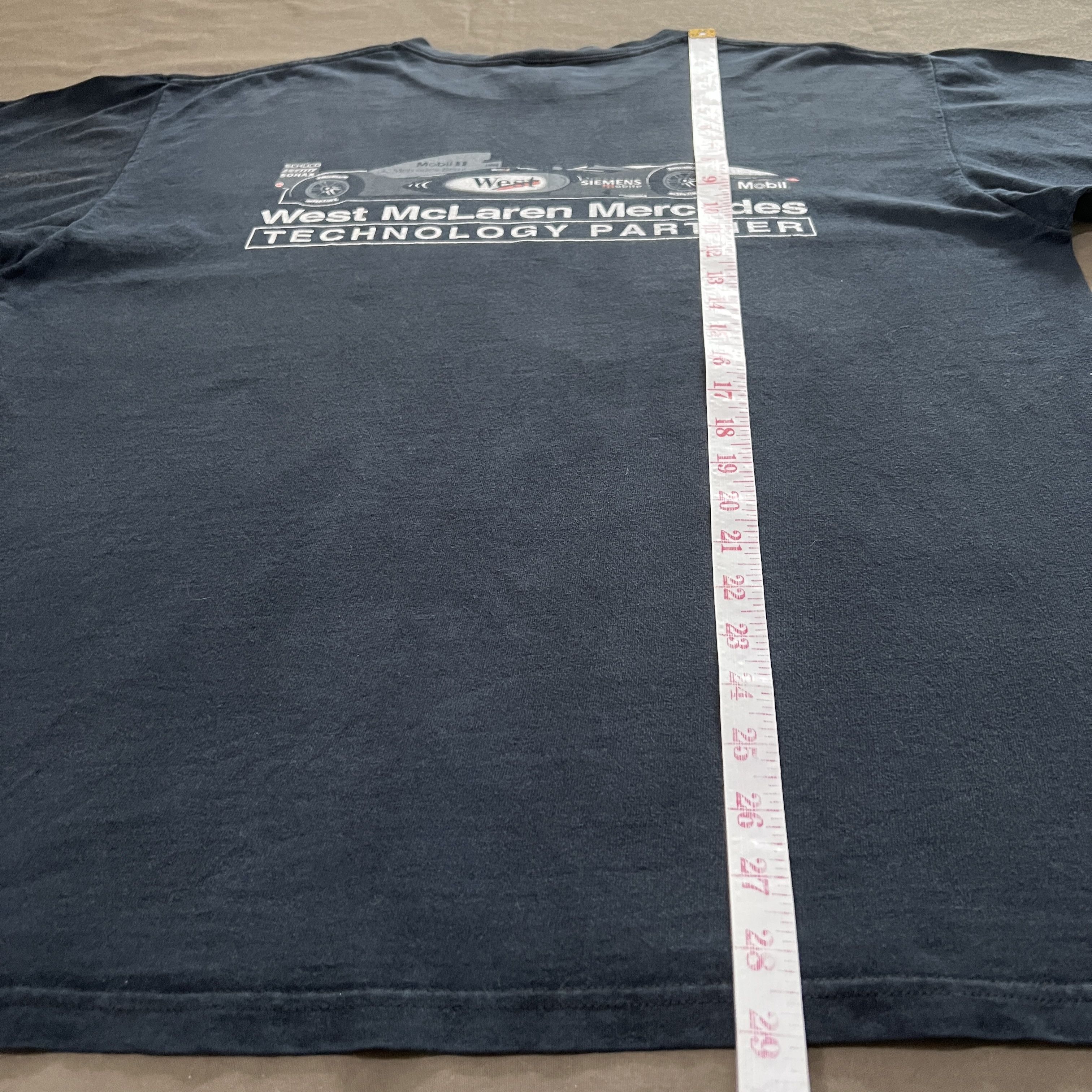Ferrari Vintage Mobile West McLaren Mercedes F1 Formula 1 Promo Tee Size US XL / EU 56 / 4 - 10 Thumbnail