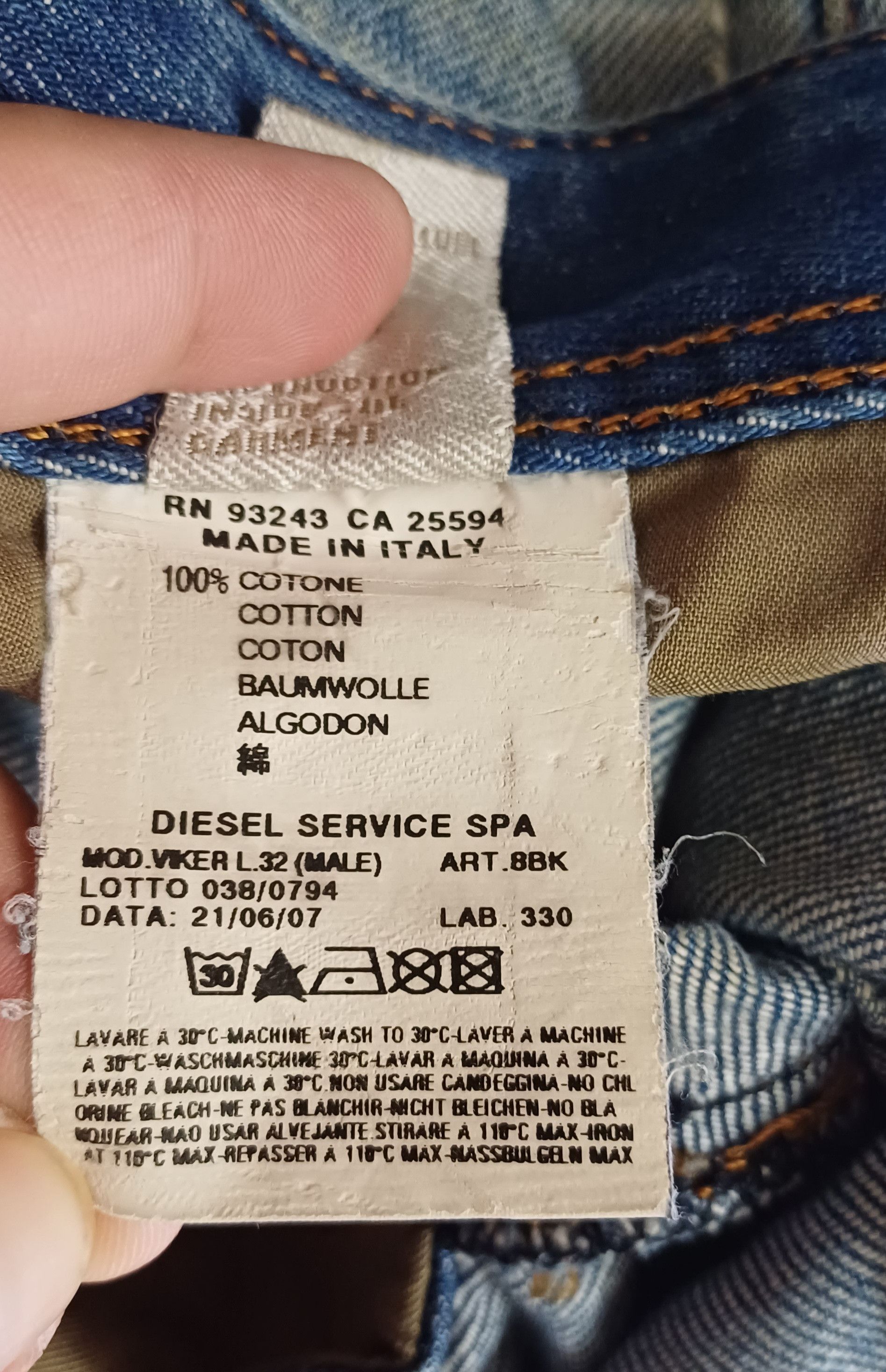 Designer × Seditionaries Diesel jeans, distressed & faded colour design Size US 31 - 5 Thumbnail