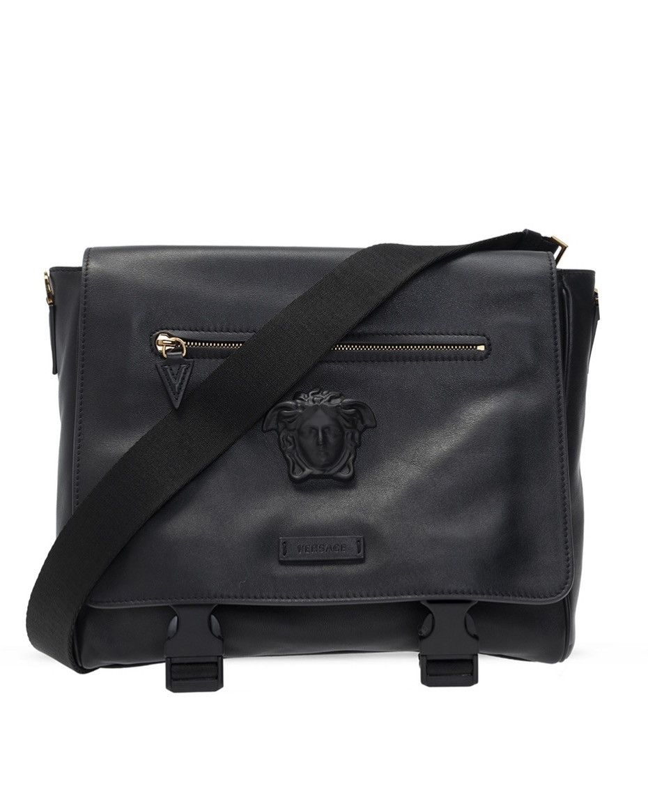 image of Versace Messenger Bag in Black, Men's