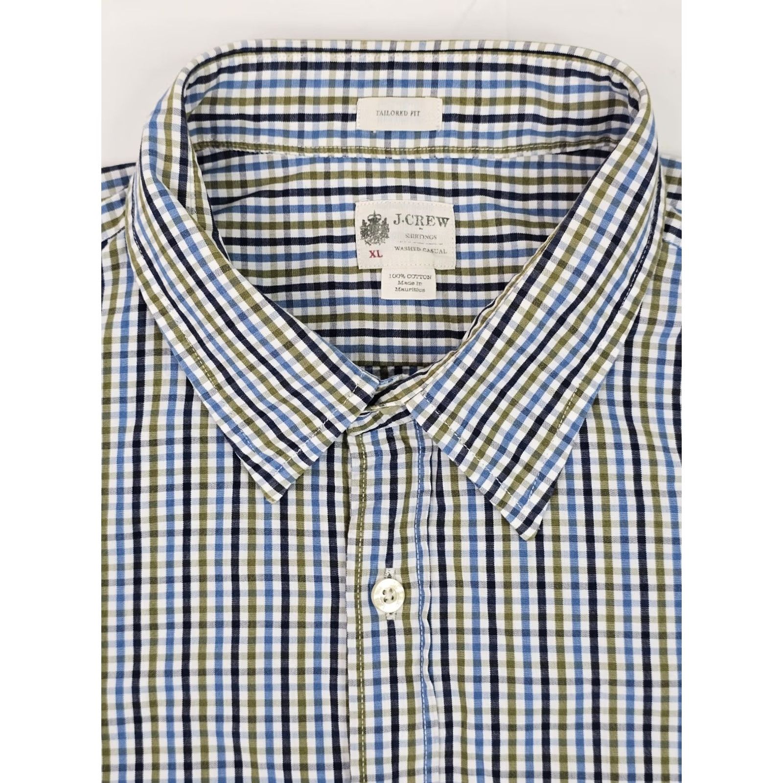 J.Crew J.CREW Tailor Fit Button-Up Shirt Multicolor Blue Green Checked Gingham Casual Men XL Size US XL / EU 56 / 4 - 4 Thumbnail