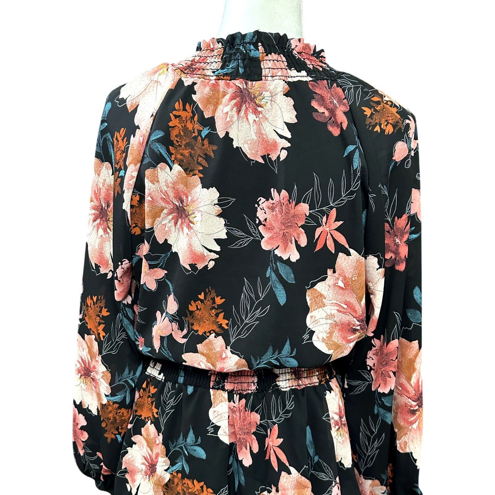 Other West K Mini Dress Floral Long Sleeve Mock Neck Multicolor S Size S / US 4 / IT 40 - 6 Thumbnail