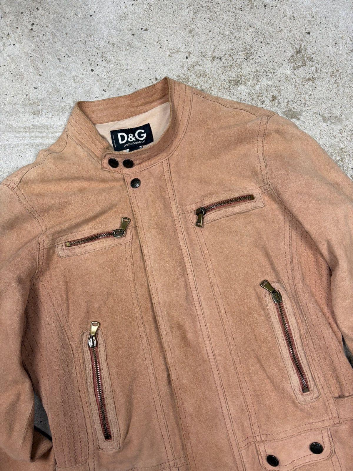 Dolce & Gabbana Vintage 2000s Dolce & Gabbana Suede Leather Utility Jacket Size M / US 6-8 / IT 42-44 - 10 Thumbnail