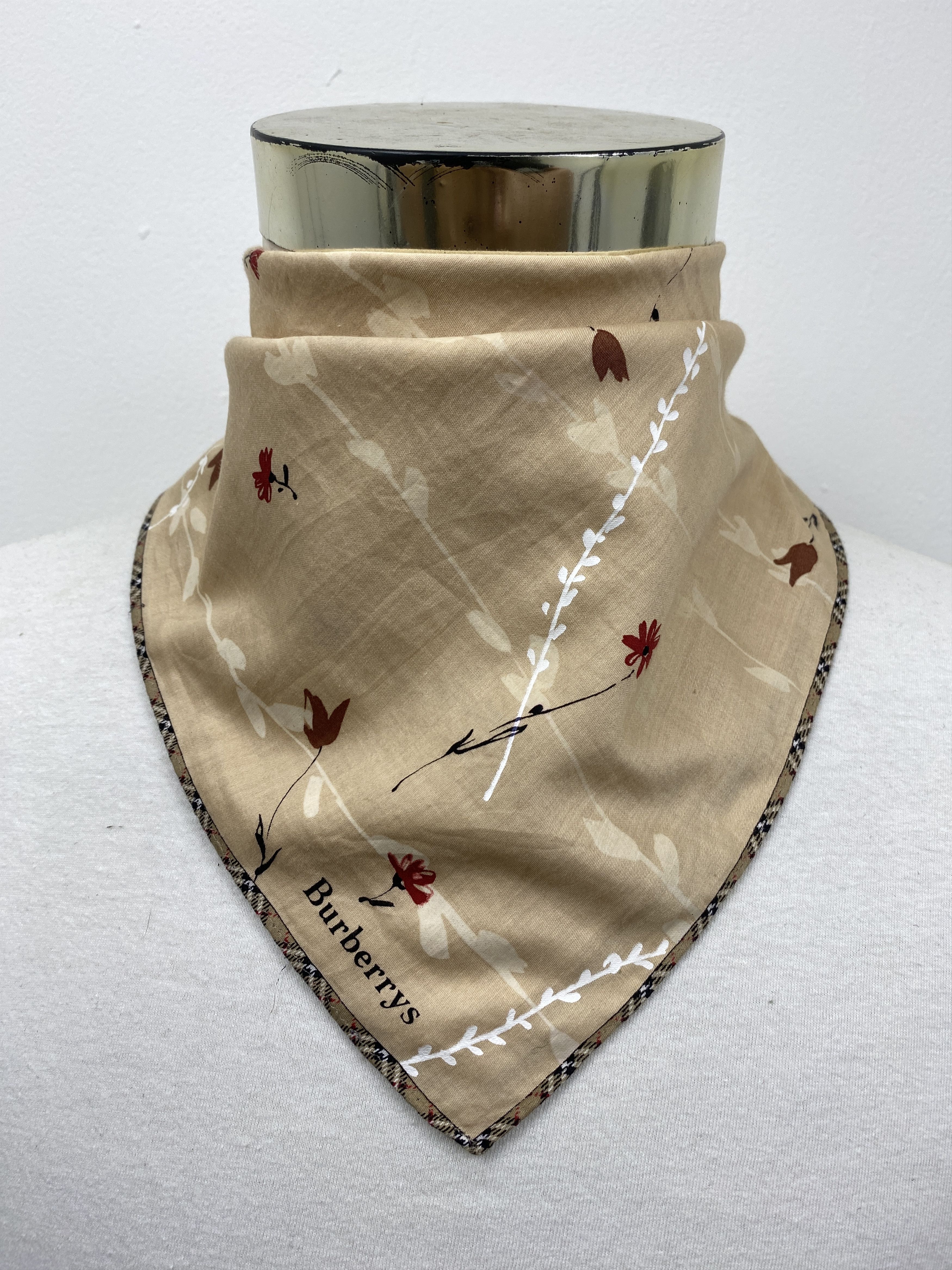 Burberry × Vintage Burberry Handkerchief / Bandana / Neckerchief HKC0338 Size ONE SIZE - 2 Thumbnail