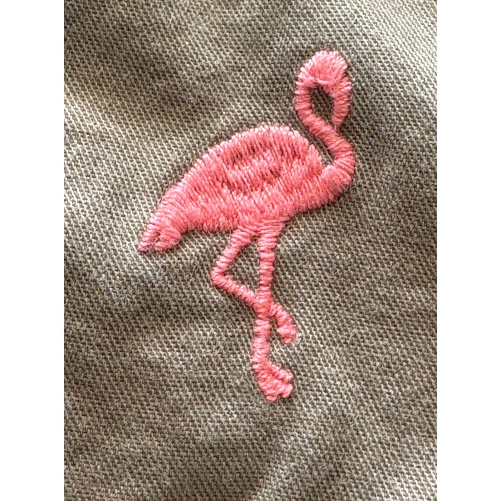 Old Navy Old Navy Women's Khaki Shorts Pink Flamingo Embroidered- Size 6 Size 28" / US 6 / IT 42 - 4 Thumbnail