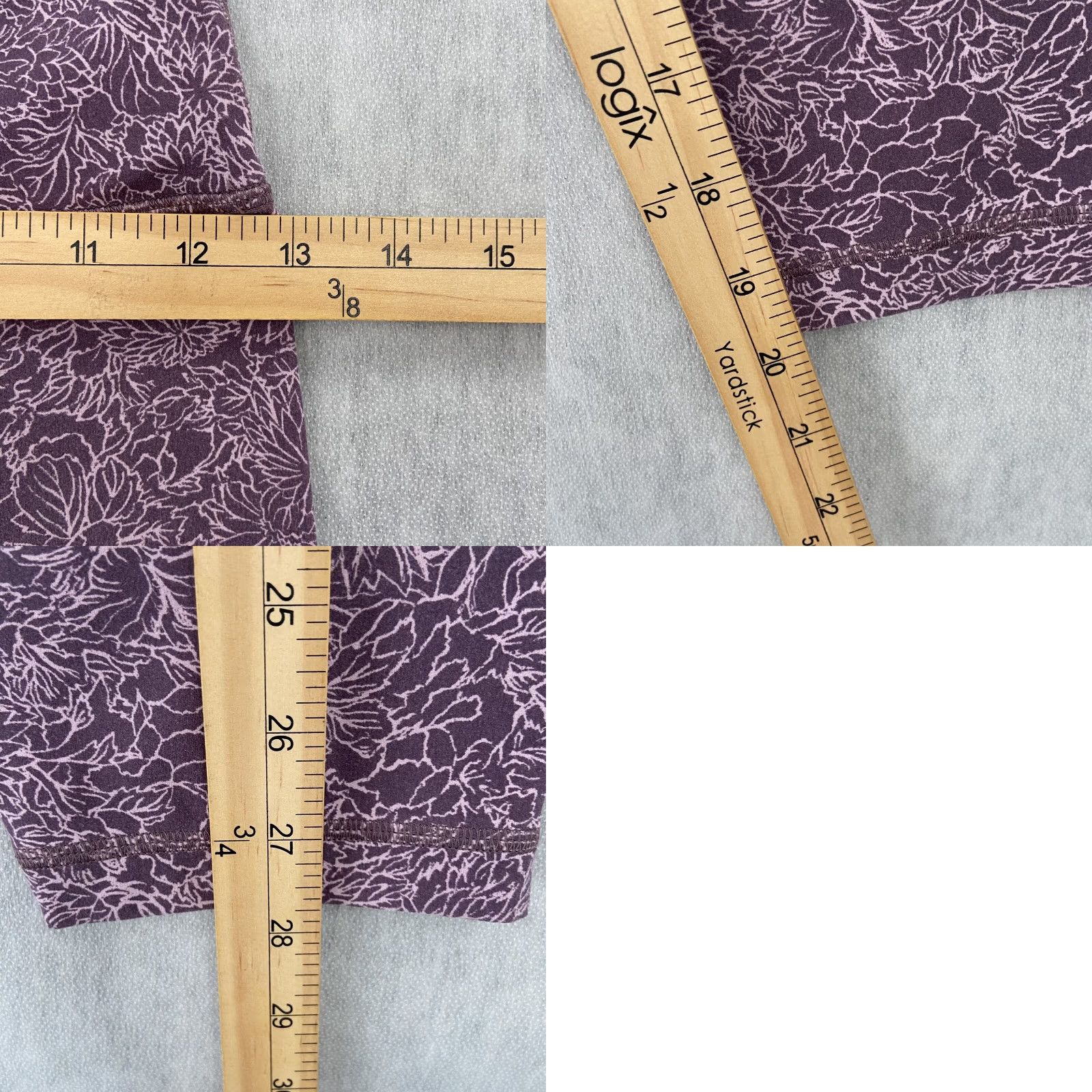 Lululemon Lululemon Womens Crop Leggings All Over Floral Print Purple Size 6 Pull-On Tapered Inseam 20in Activewear Pants Lounge Size 28" / US 6 / IT 42 - 8 Thumbnail