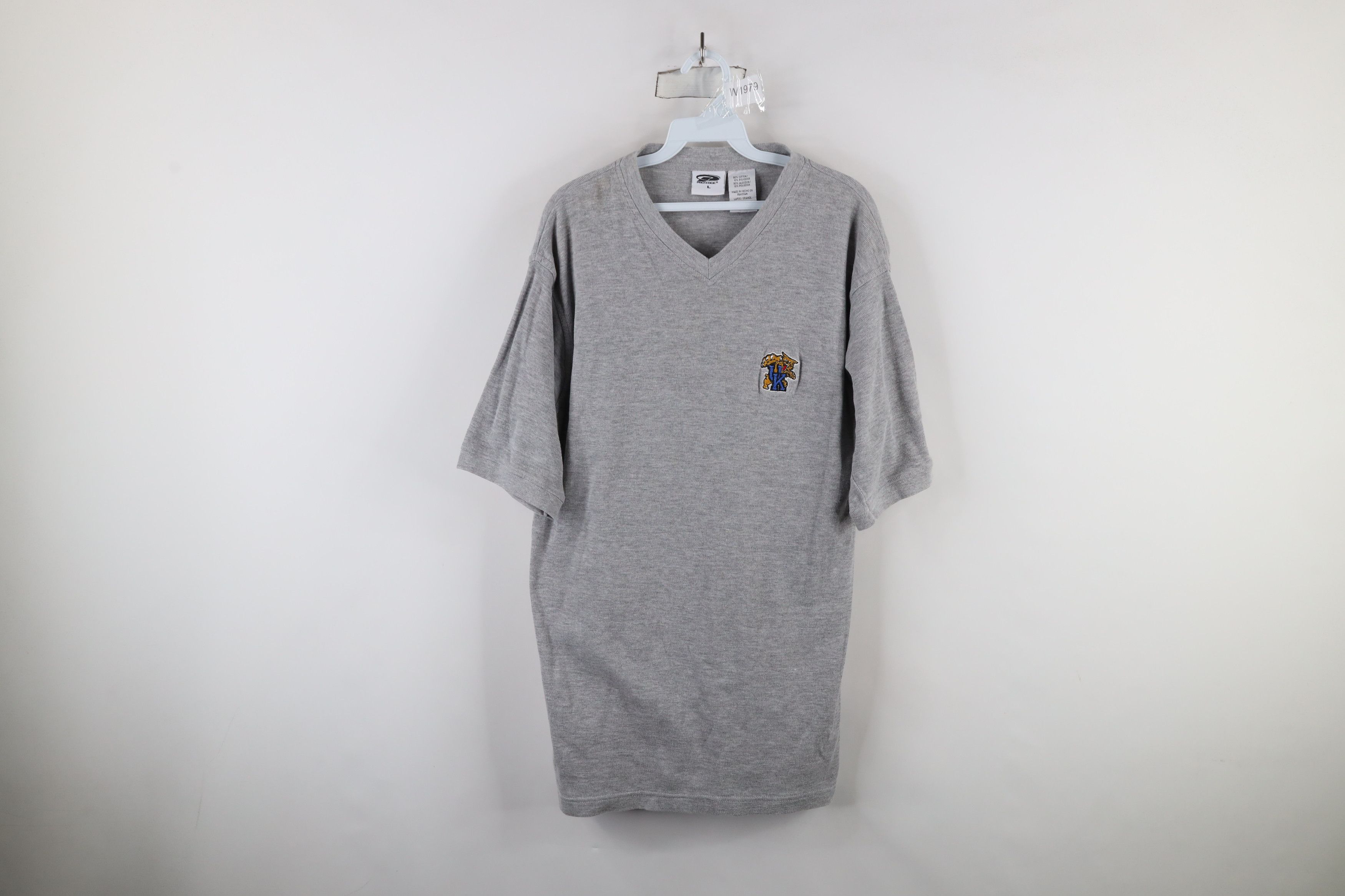 Vintage Vintage 90s University of Kentucky V-Neck T-Shirt Gray Size US L / EU 52-54 / 3 - 1 Thumbnail