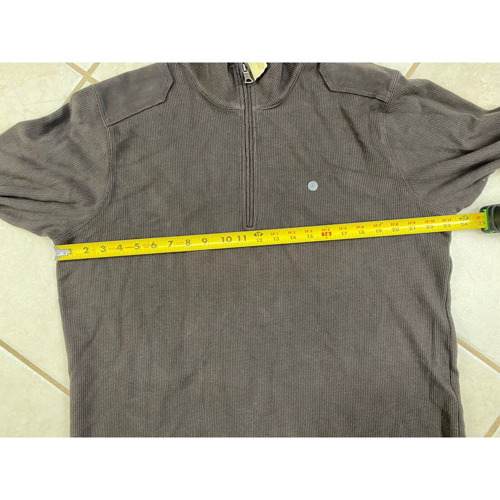 Eddie Bauer NWT Eddie Bauer 1/4 Quarter Zip Brown Sweater Ribbed Cotton Size US L / EU 52-54 / 3 - 13 Thumbnail