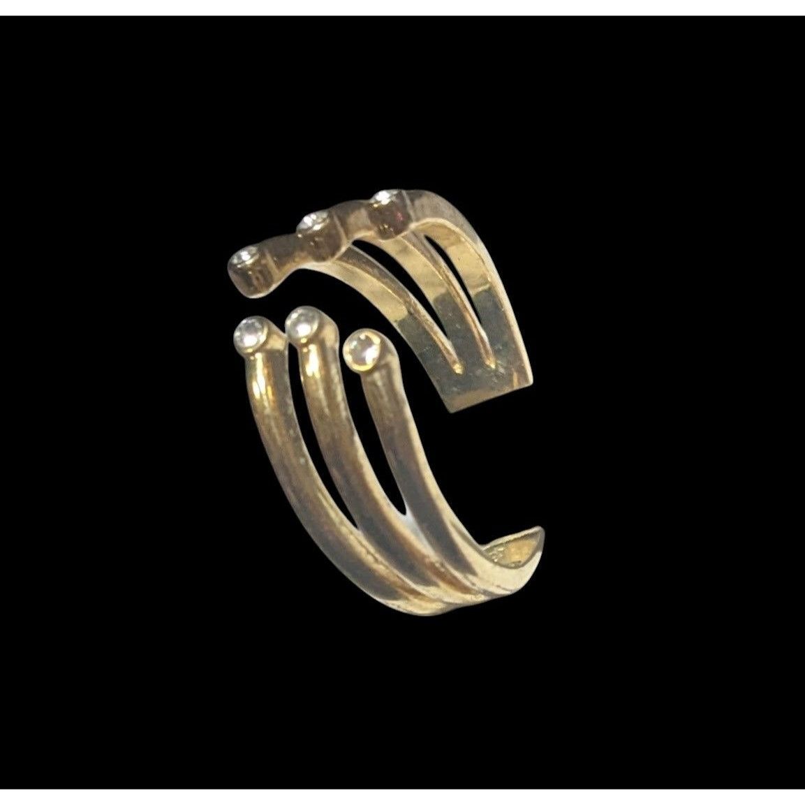 Other Baublebar Glam Gold Tone Tripe Layer Cage Ring With Clear St Size ONE SIZE - 10 Thumbnail