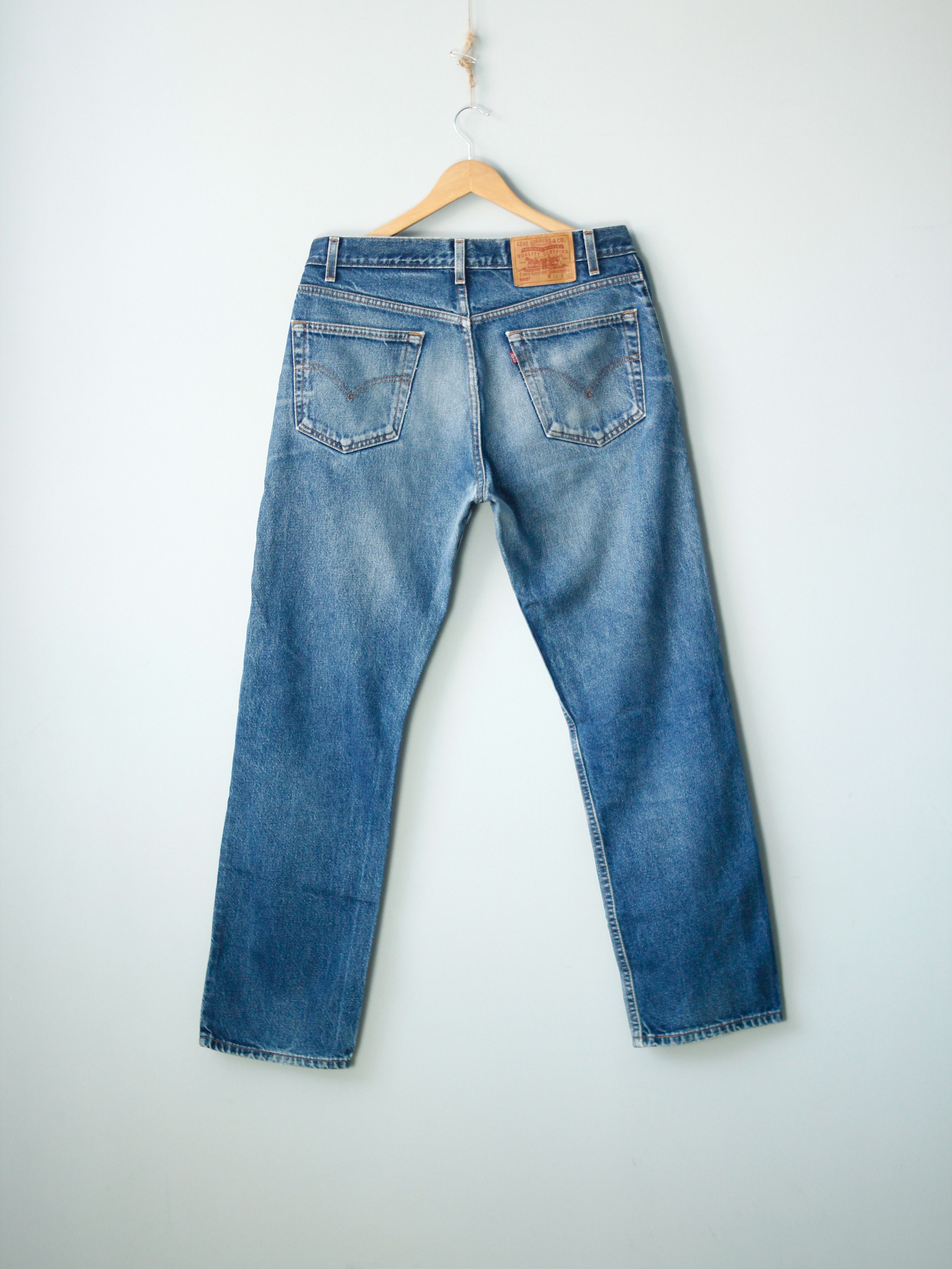 VTG Levis 505 Jeans Adult 36x30 Black Fade Straight Leg