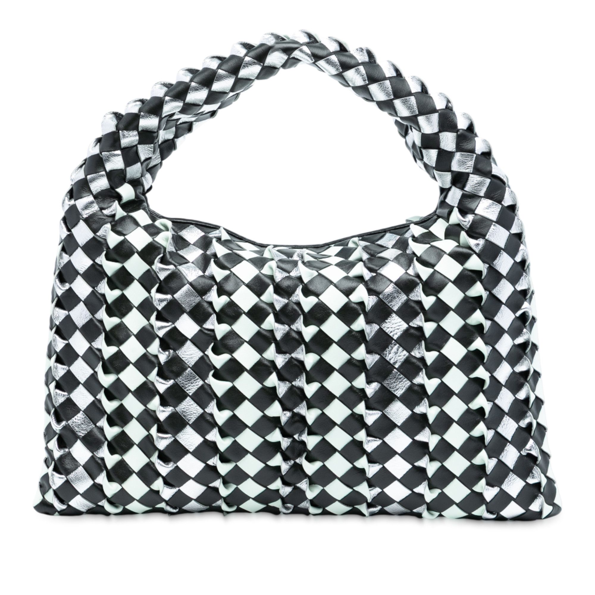 Bottega Veneta Bottega Veneta Small Bicolor Calfskin Intrecciato Hop Hobo Size ONE SIZE - 1 Thumbnail