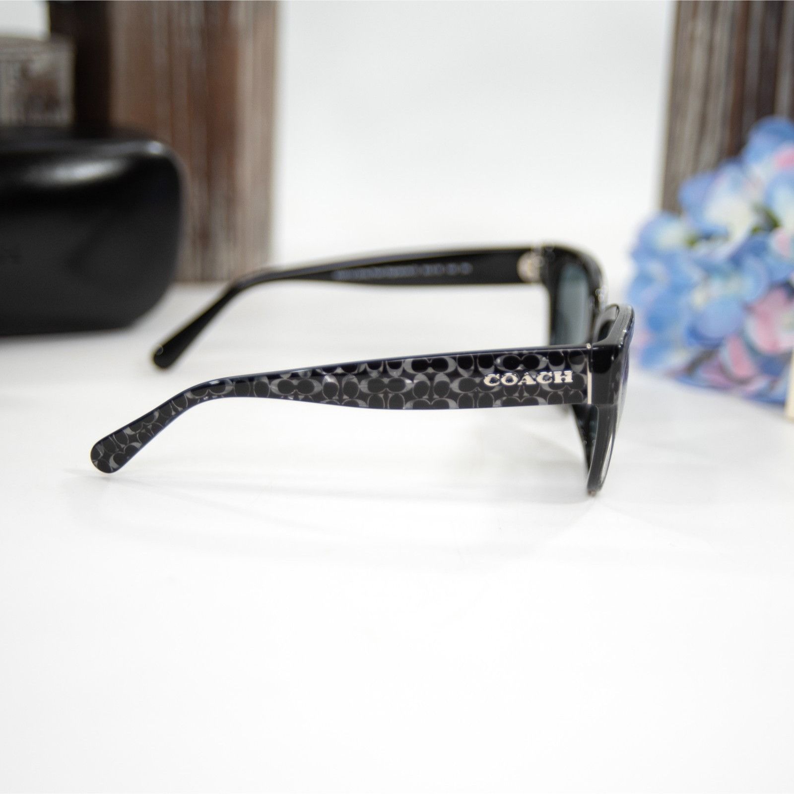 Coach Coach 0HC8379U Grey Pearl Logo Signature Acrylic Metal Sungl Size ONE SIZE - 5 Thumbnail
