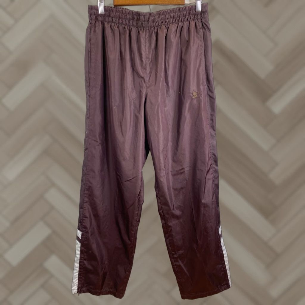 Starter VINTAGE Starter Pants Track Dark Purple Windbreaker 32-34 M Adults Mens 31 in 100% Polyester Size US 32 / EU 48 - 1 Thumbnail