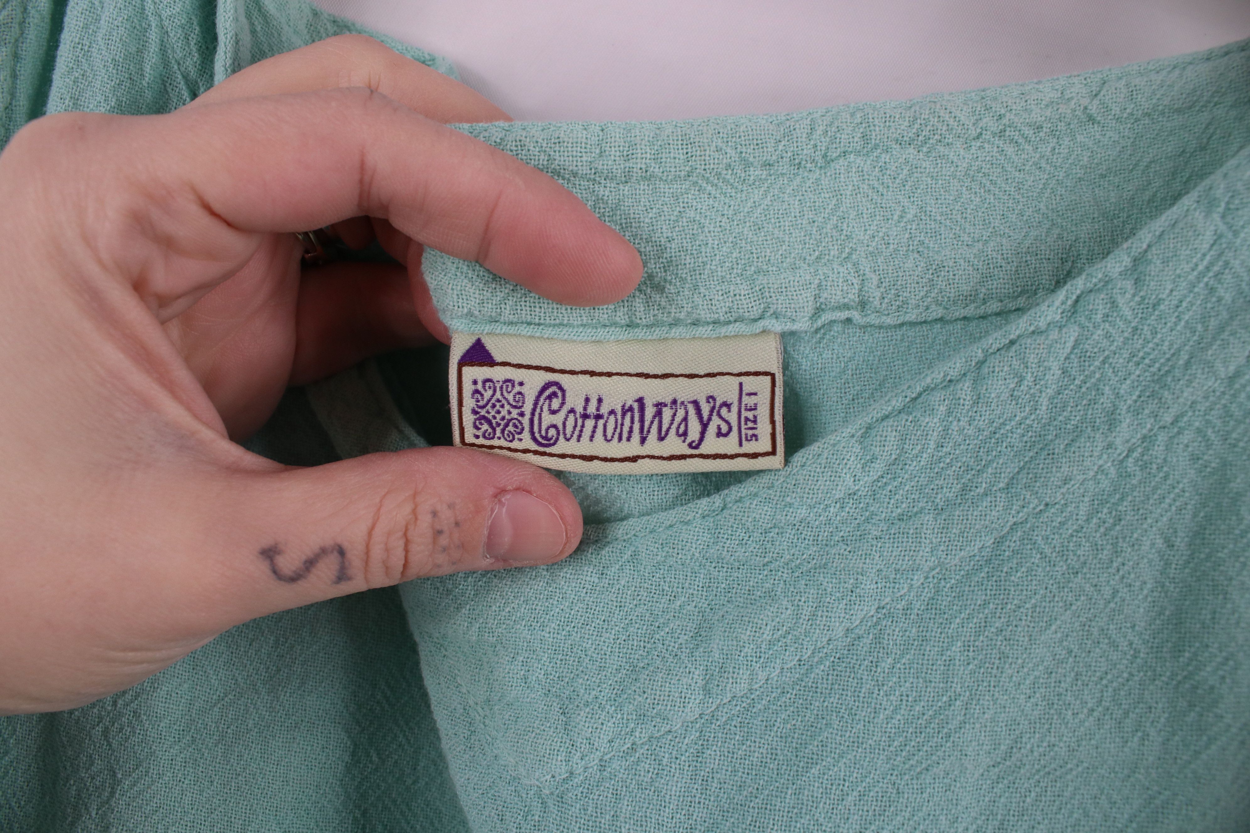 Vintage Vintage 90s Streetwear Gauzy Cotton Open Shoulder T-Shirt Size L / US 10 / IT 46 - 6 Thumbnail