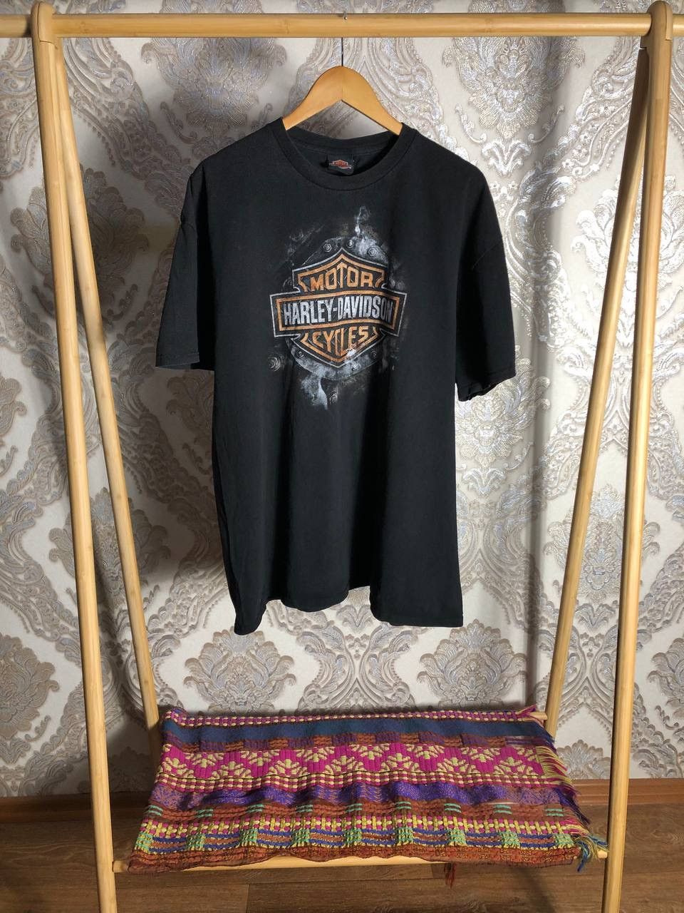 Harley Davidson × Vintage VERY RARE HARLEY DAVIDSON CYCLE DOUBLE PRINTED T-SHIRT 90s Size US XXL / EU 58 / 5 - 2 Thumbnail