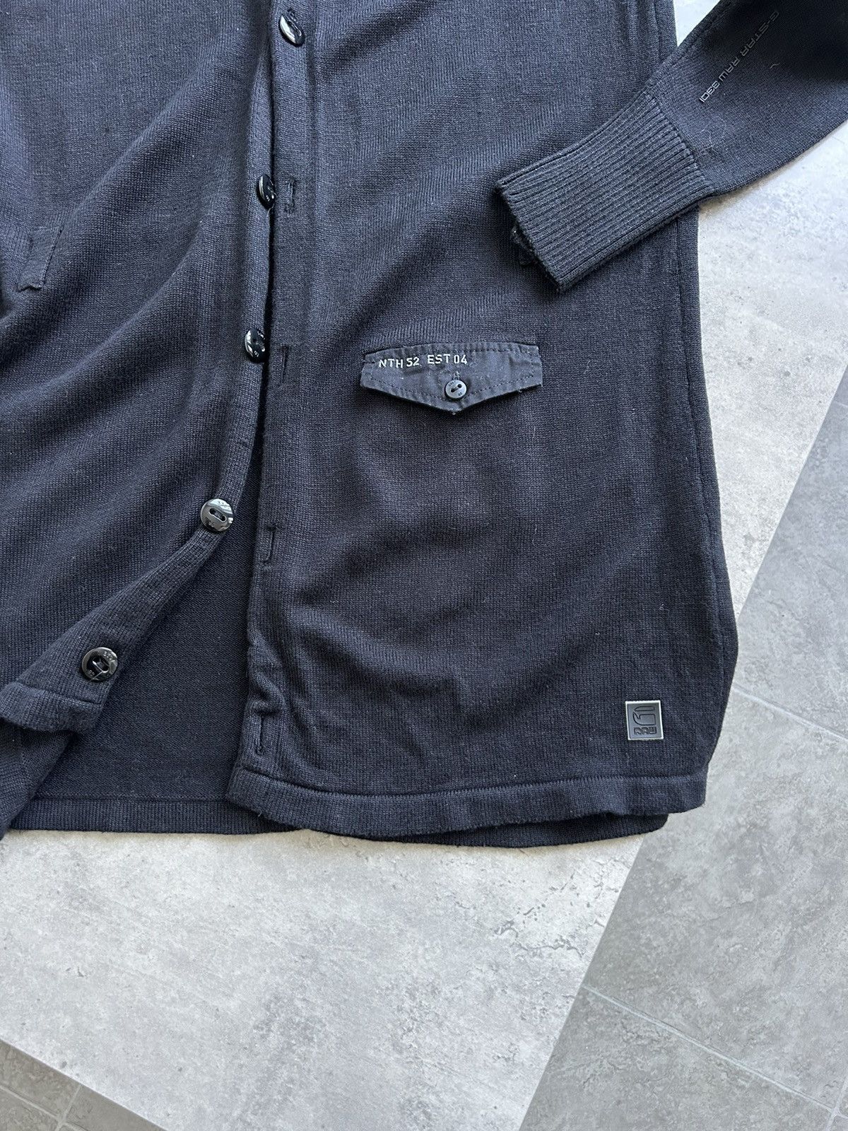 G-Star × Vintage G - Star RAW Knit Long Black Cardigan Jumper Size L / US 10 / IT 46 - 5 Thumbnail
