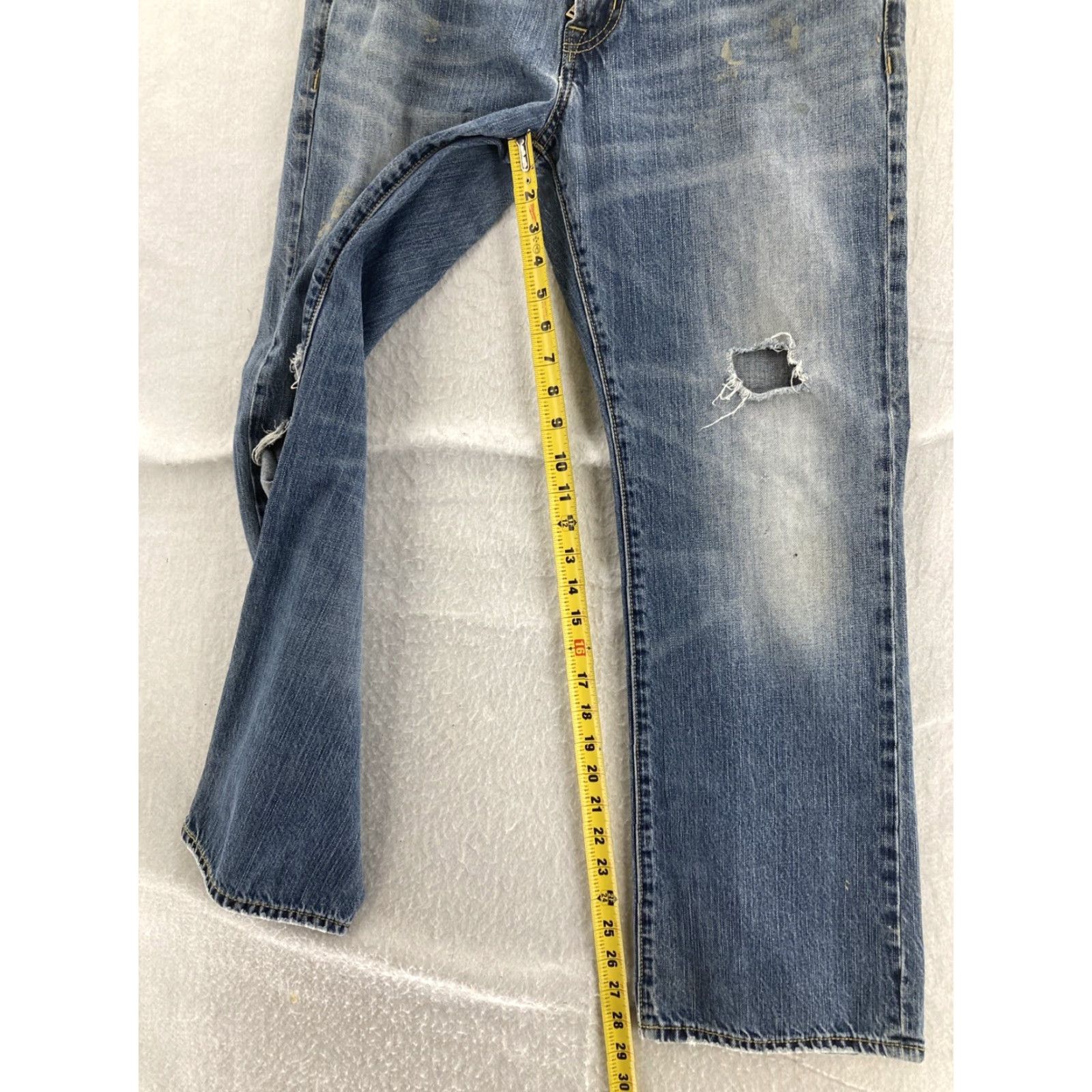 American Eagle Outfitters American Eagle Outfitters Jeans Mens 32 x 30 Denim Distressed Blue 5-Pocket Regular Straight Belt Loops USA Modern 90s Mens Size US 32 / EU 48 - 5 Thumbnail