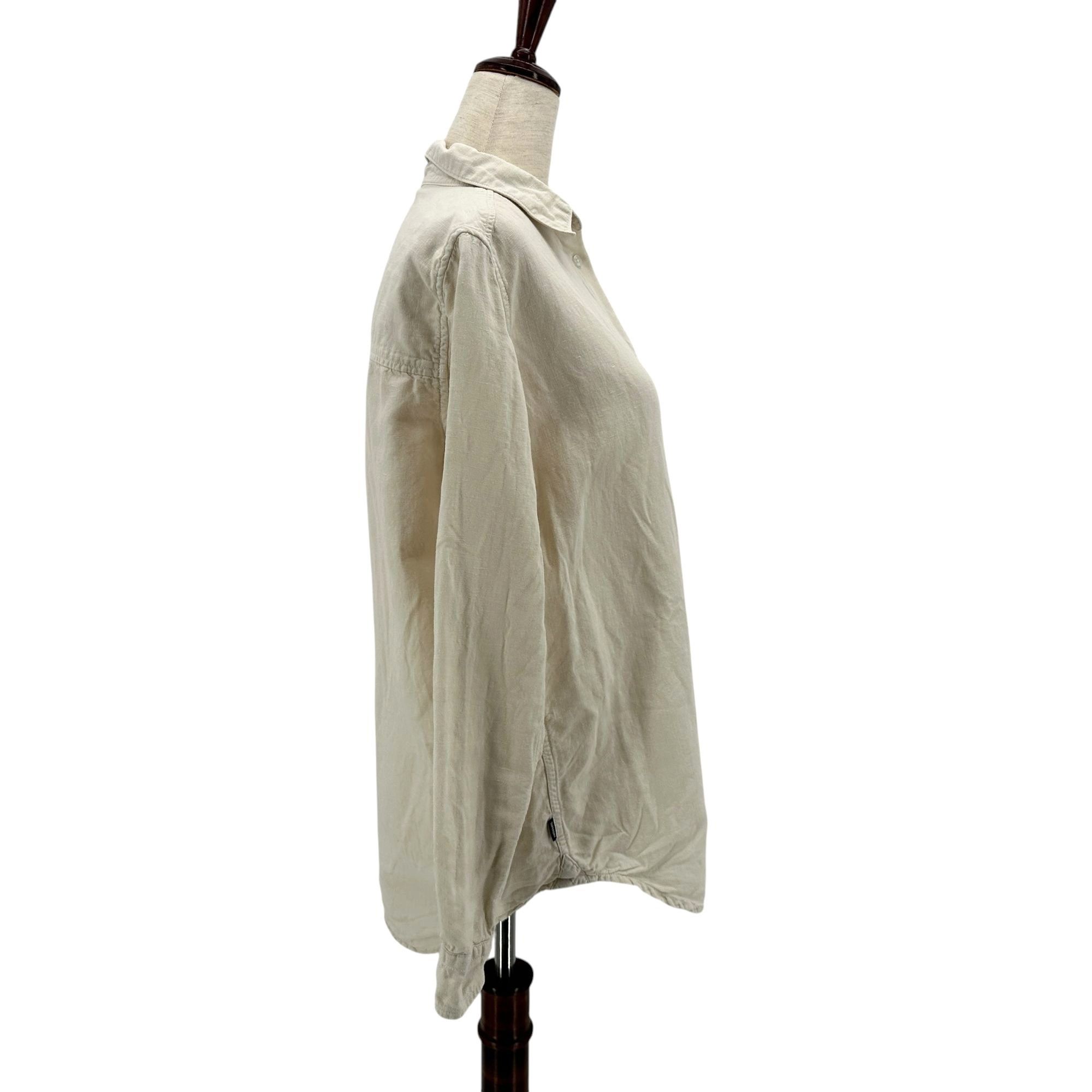 Superdry Superdry Studios Womens 4 Top Linen Blend Ivory Long Sleeve Size S / US 4 / IT 40 - 3 Thumbnail