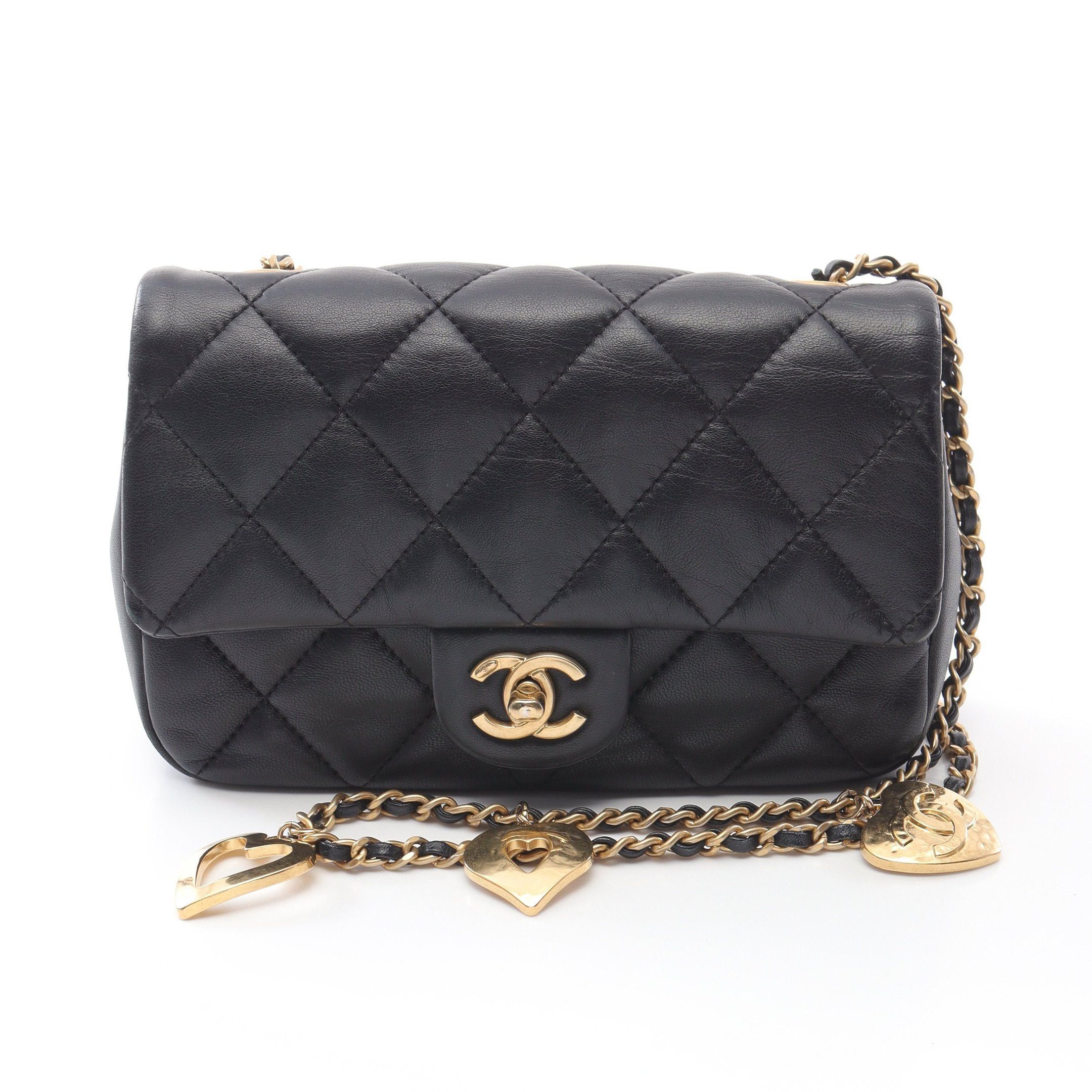 Chanel Chanel Matelasse Chain Shoulder Bag Lambskin Black Gold Hardware Size ONE SIZE - 1 Thumbnail
