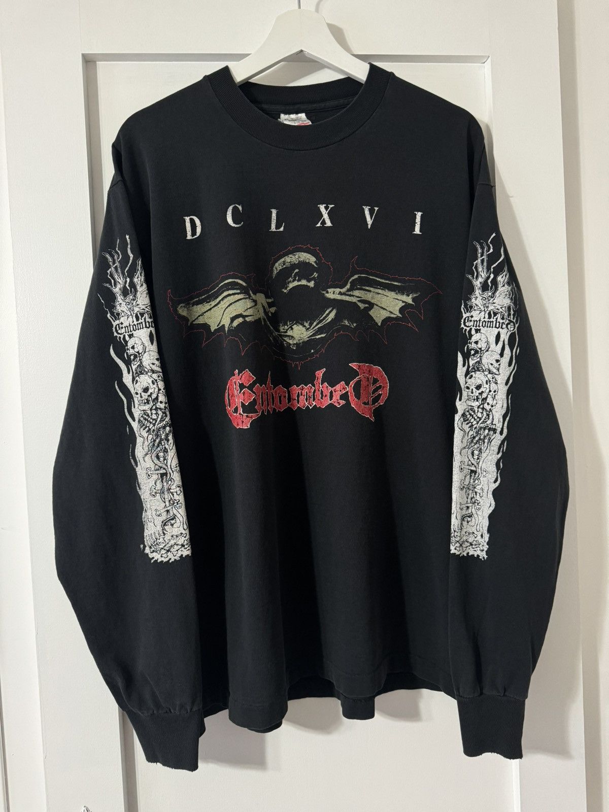 Vintage 1994 Entombed Band Long Sleeve Tour Tee XL 24x29.5