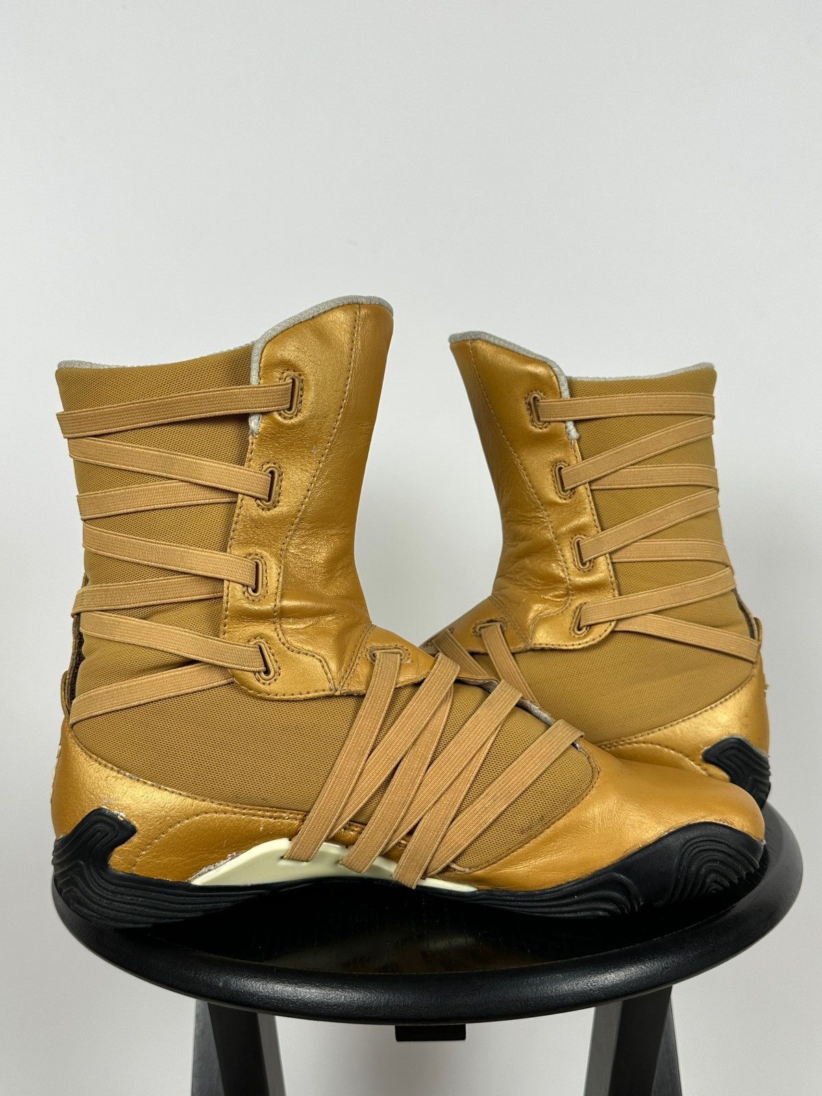 Puma 2000s Vintage Puma High Moto Wrestling Y2K Leather Sneakers Size US 8 / EU 41 - 18 Thumbnail