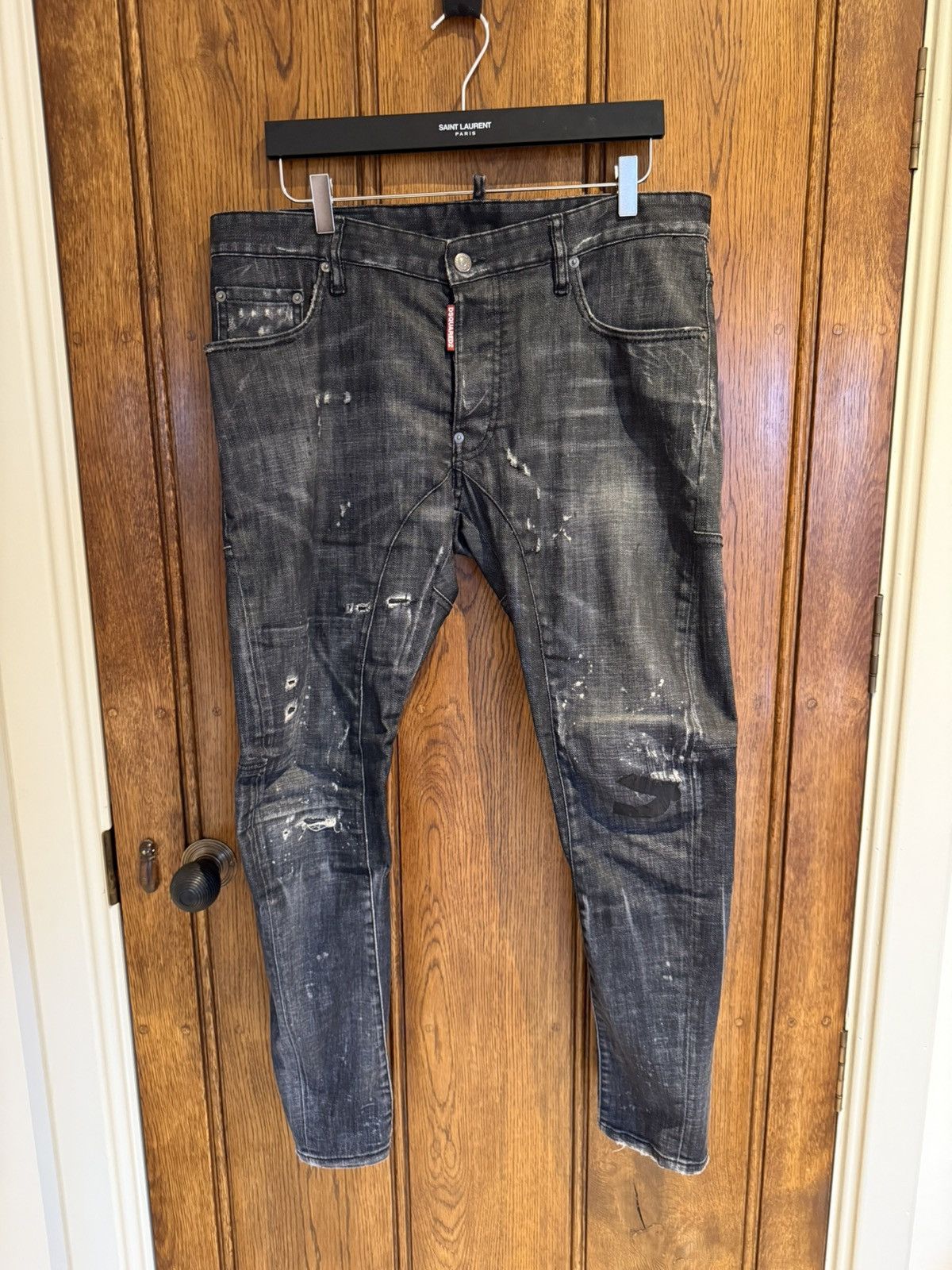 Dsquared2 FW16 Dsquared2 destroyed biker denim jeans grey black 50 Size US 34 / EU 50 - 1 Thumbnail