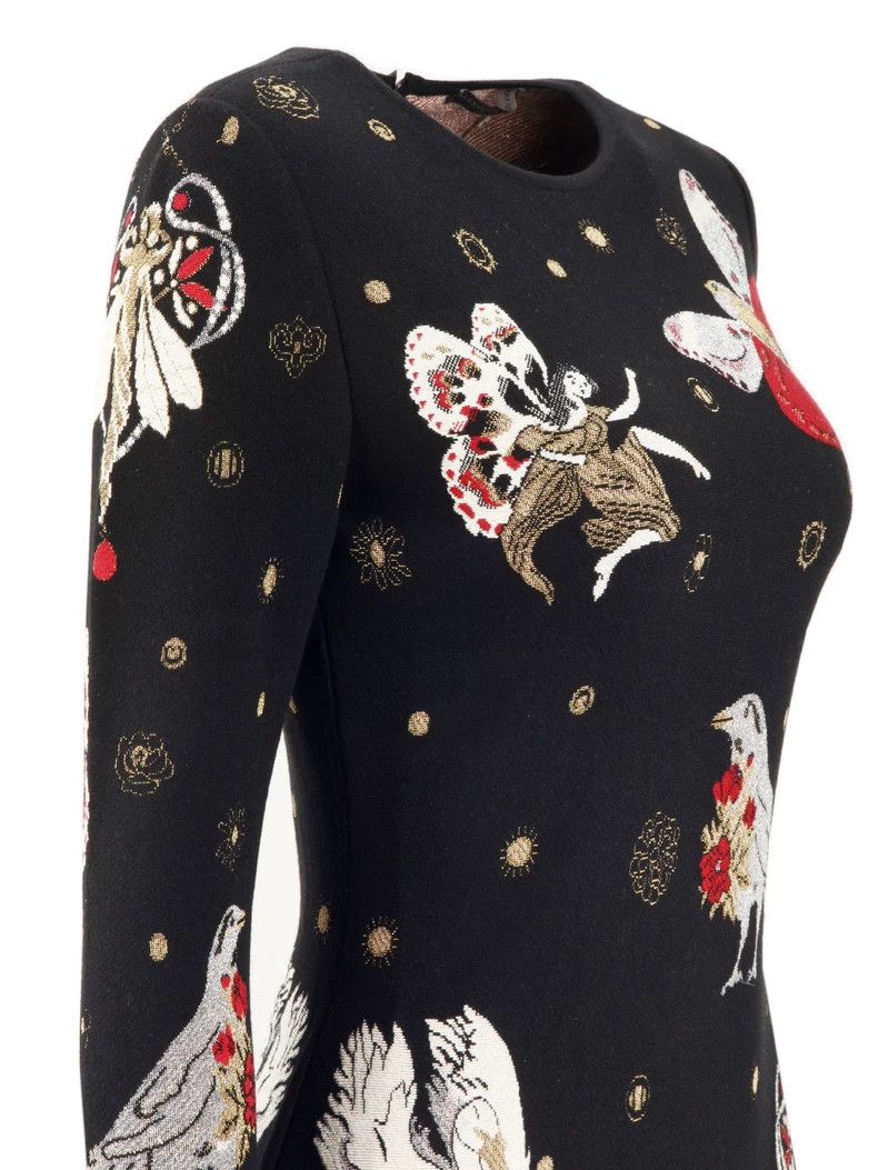 Alexander McQueen Alexander McQUEEN Embroidered flower knitted dress 2504-Nex Size M / US 6-8 / IT 42-44 - 5 Thumbnail