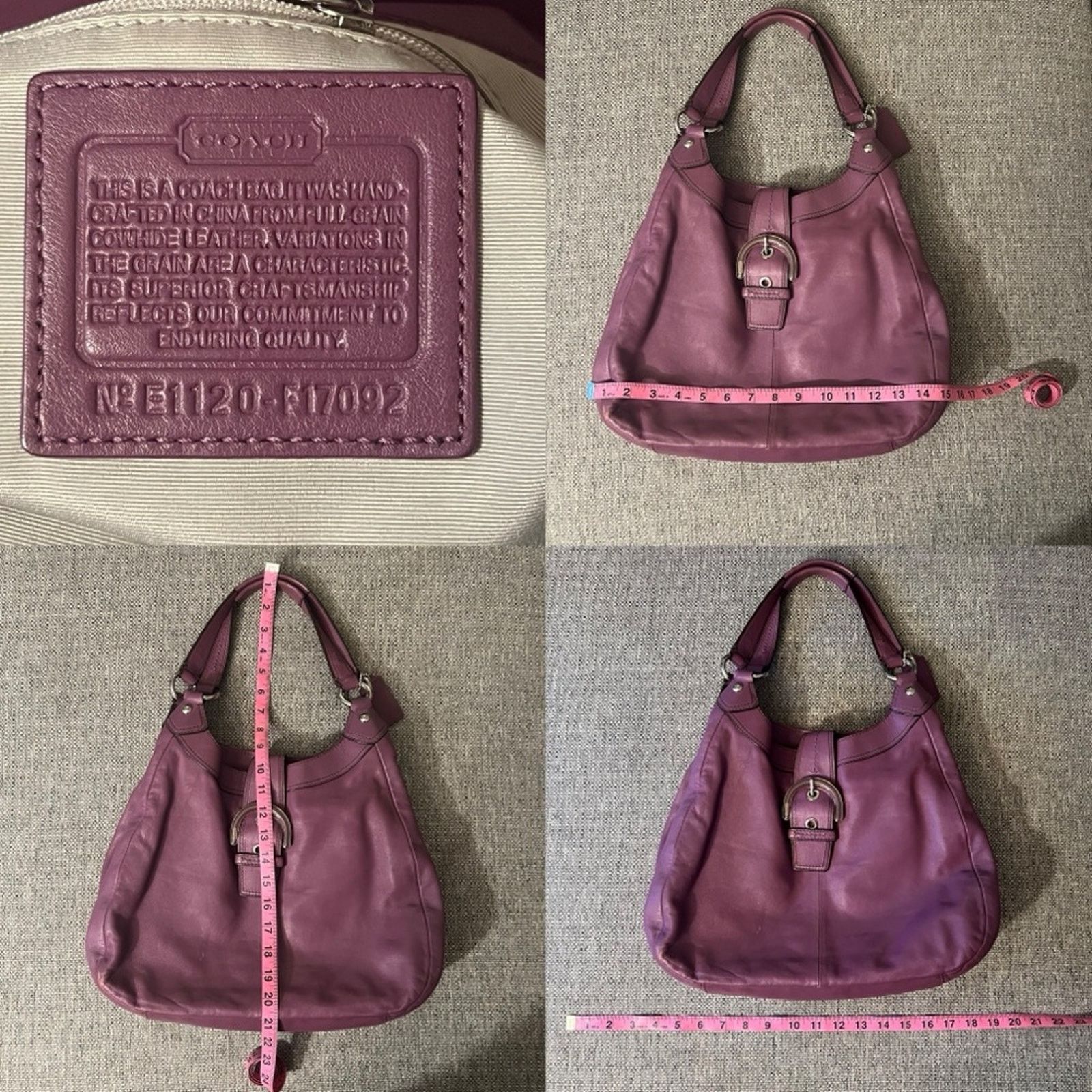 Coach Y2K Coach Soho Lynn Plum Hobo Bag F17092 Size ONE SIZE - 6 Thumbnail