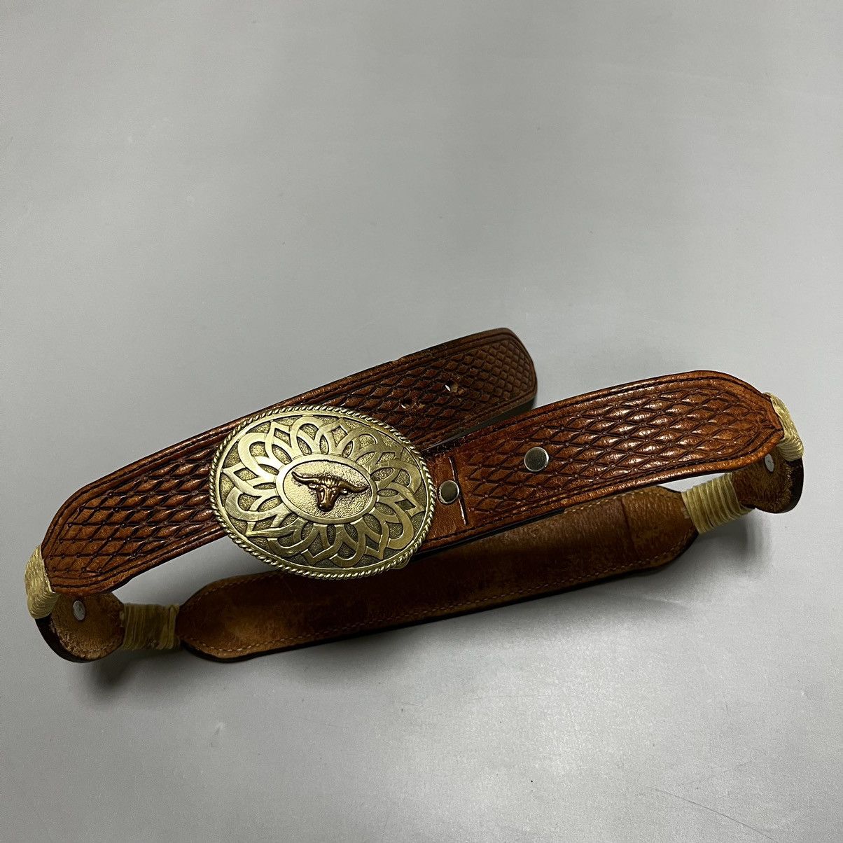 Vintage Vintage cowboy leather belt Size ONE SIZE - 9 Thumbnail