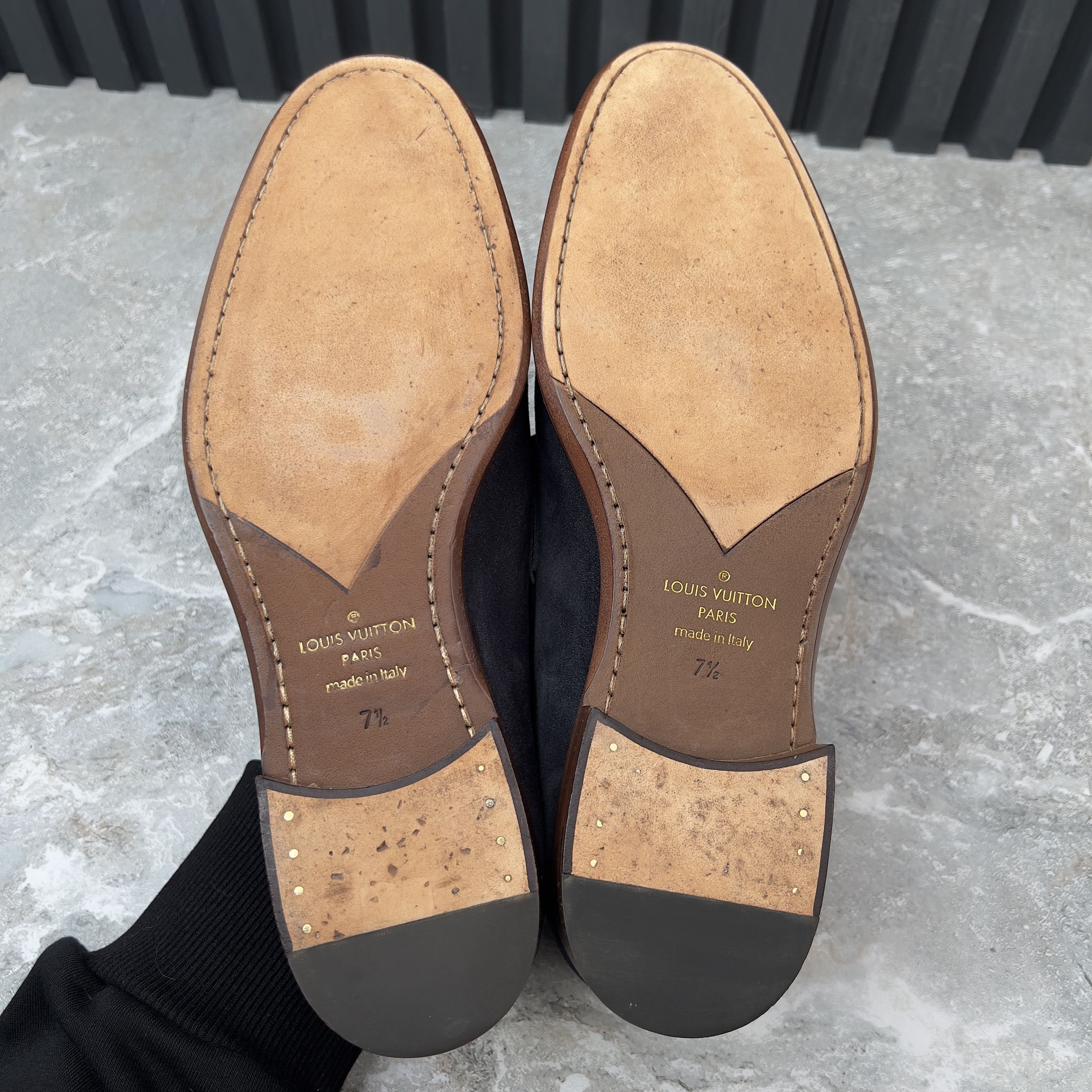 Louis Vuitton Kensington Loafers Penny Navy Blue Suede Size US 8.5 / EU 41-42 - 10 Thumbnail