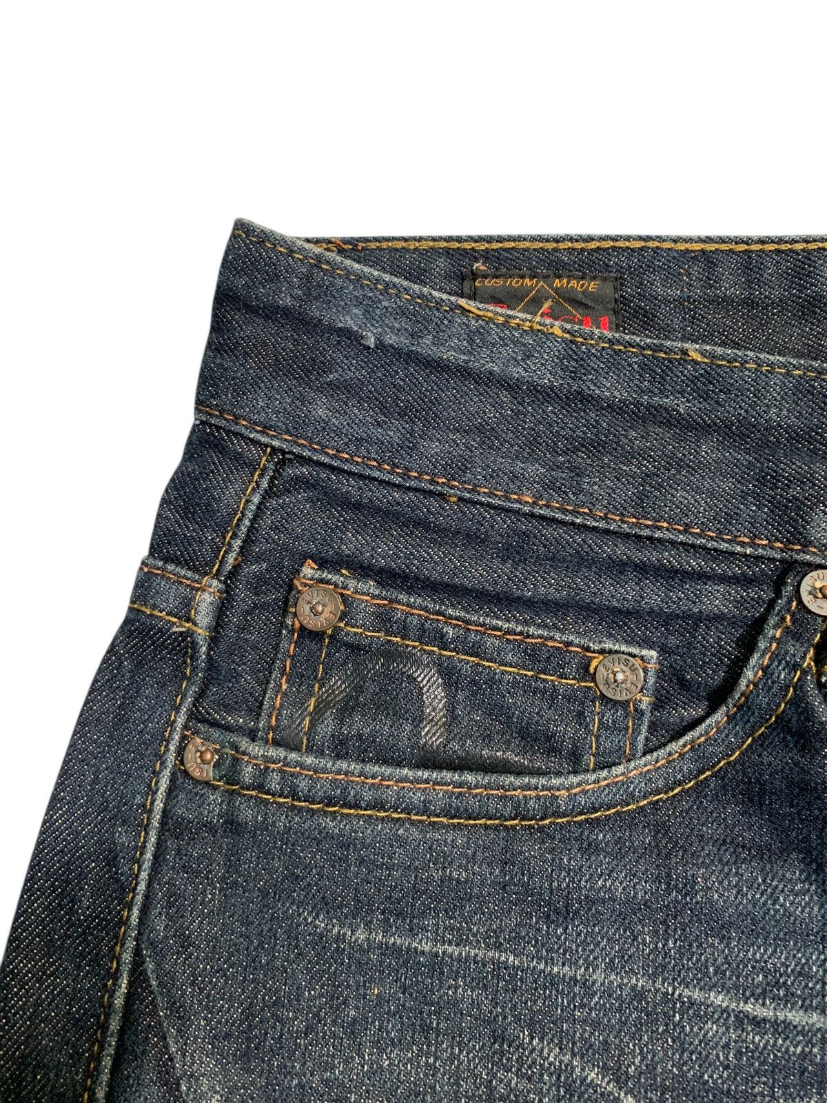 Evisu EVISU SEAGULL SELVEDGE 13OZ BUTTON FLY SHORT DENIM Size US 33 - 9 Thumbnail