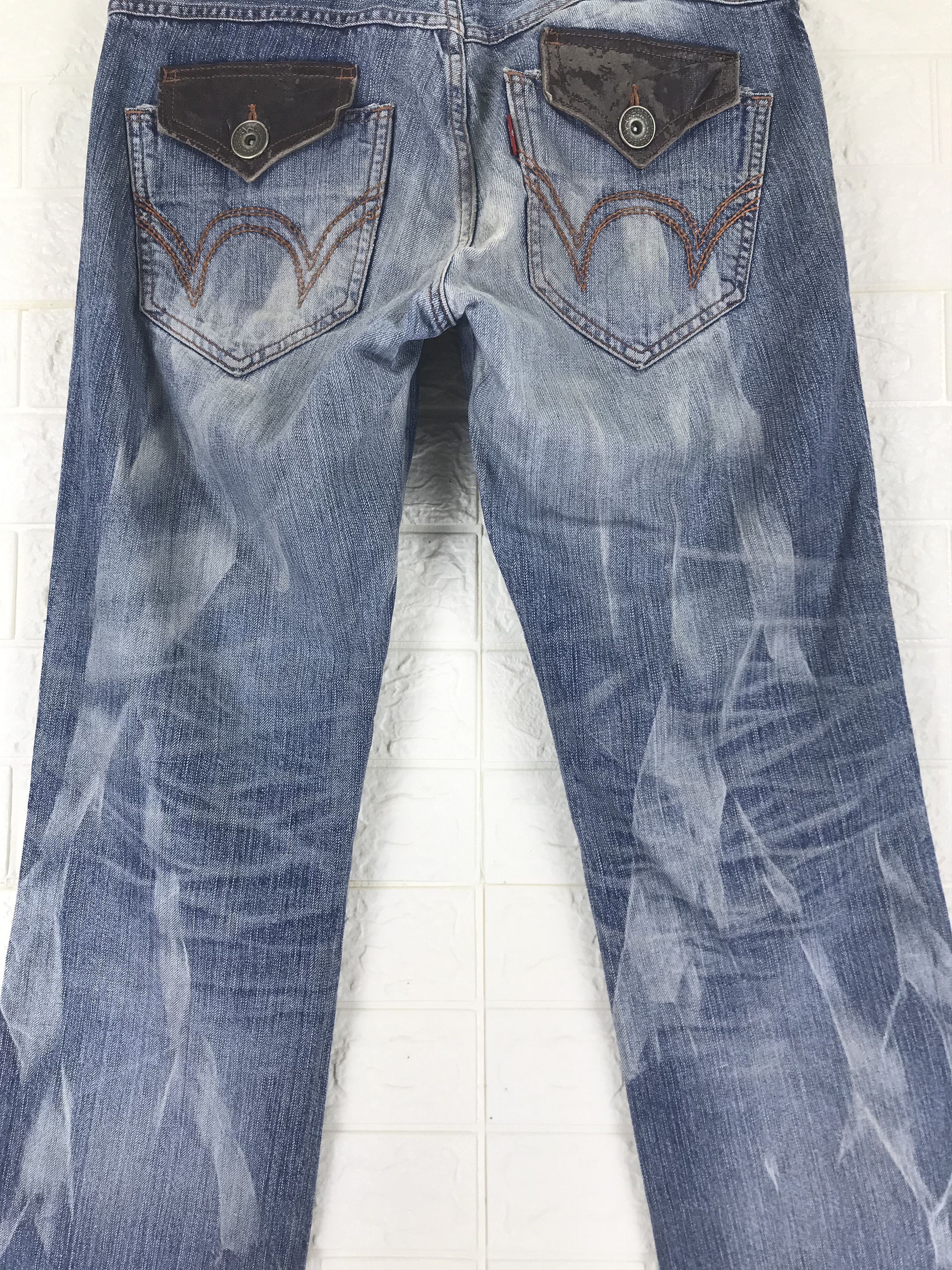 Edwin Vintage Edwin 503 Blue Bleach Flare Jeans Size US 32 / EU 48 - 7 Thumbnail