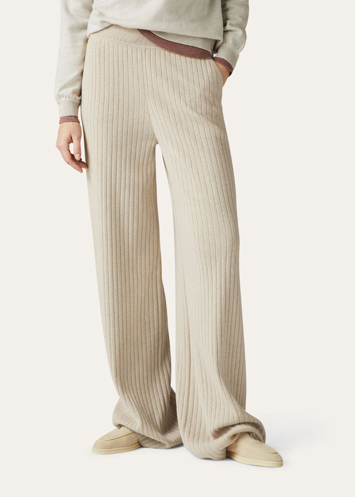 Loro Piana o1srvl11e0824 Maras Af Regular Trouser in Beige Size 26" / US 2 / IT 38 - 2 Thumbnail