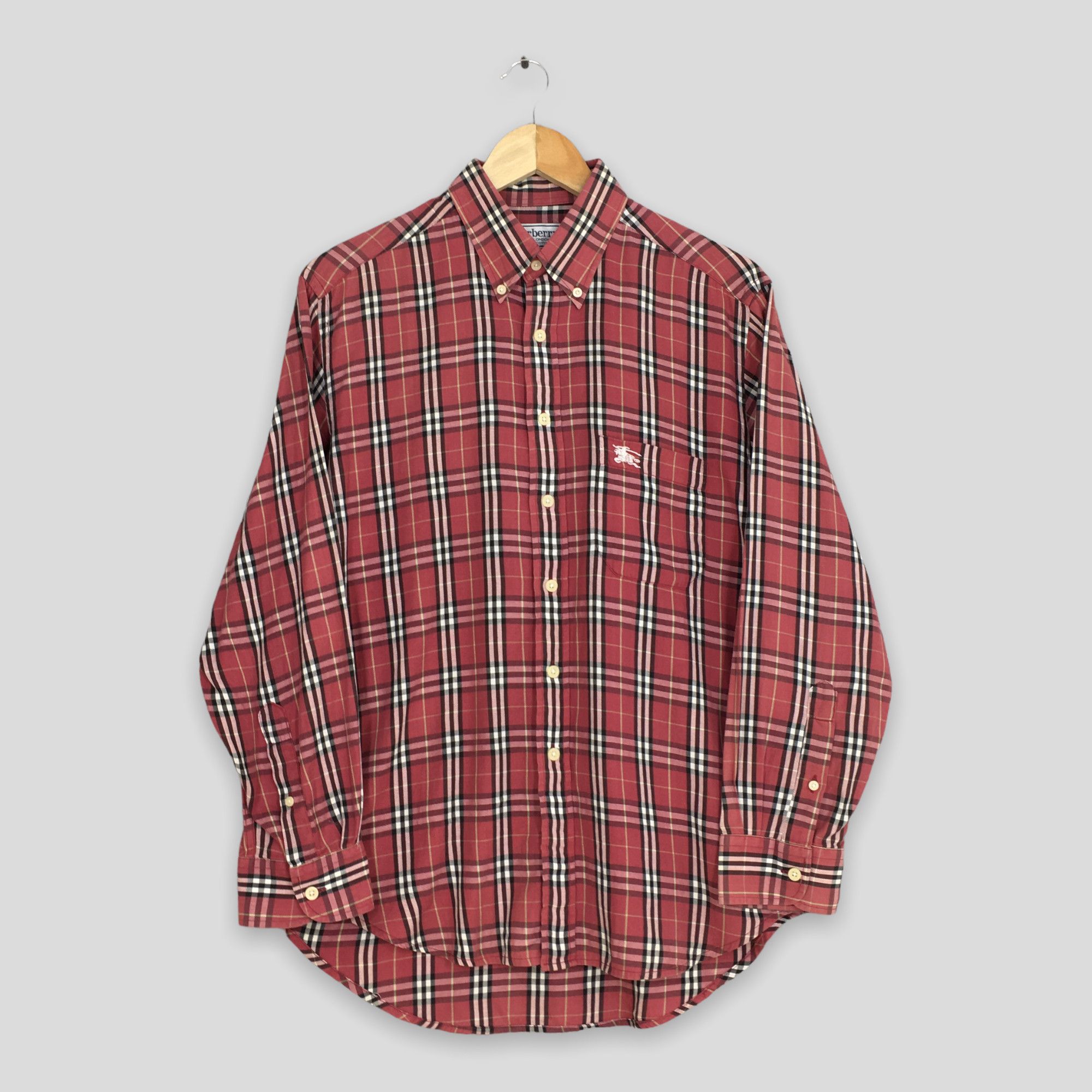 【Burberrys】1990s Nova Checked L/S Shirt 90s Burberry Nova Check Pattern long sleeve button up shirt