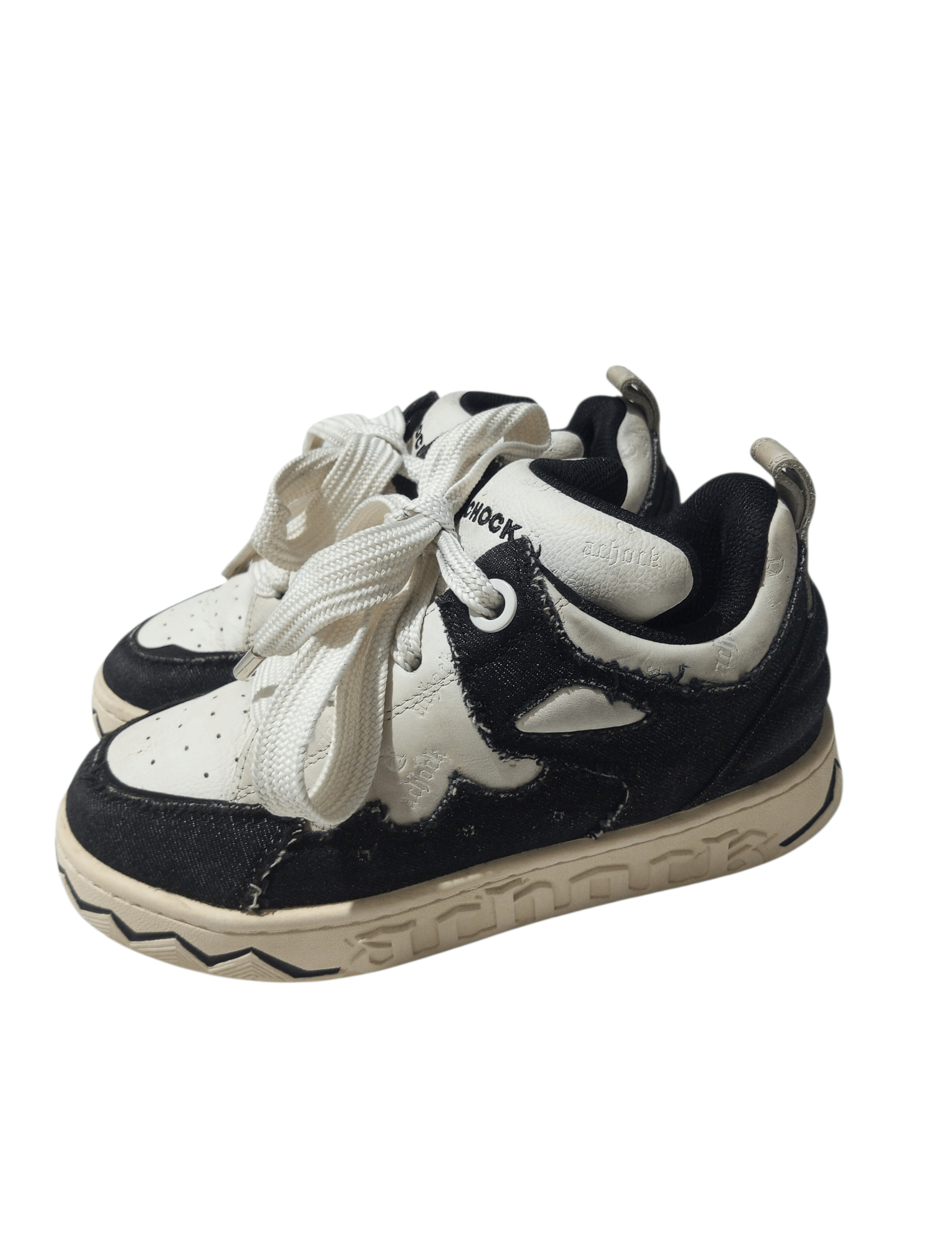 20471120 Achock skateboard mix denim balck & white sneakers Size US 6 / IT 36 - 2 Thumbnail