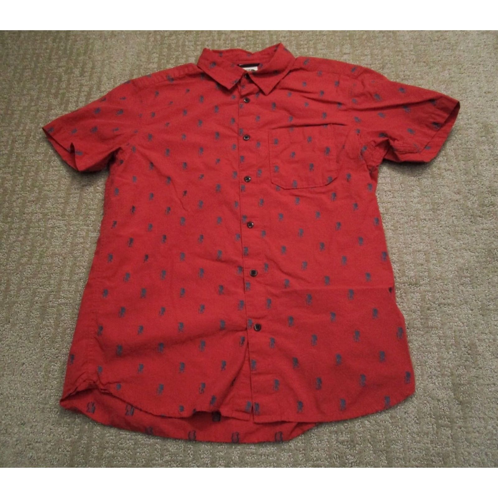 The North Face The North Face Shirt Men Medium Red Short Sleeve All Over Print AOP Collared Button-Up Size US M / EU 48-50 / 2 - 2 Thumbnail