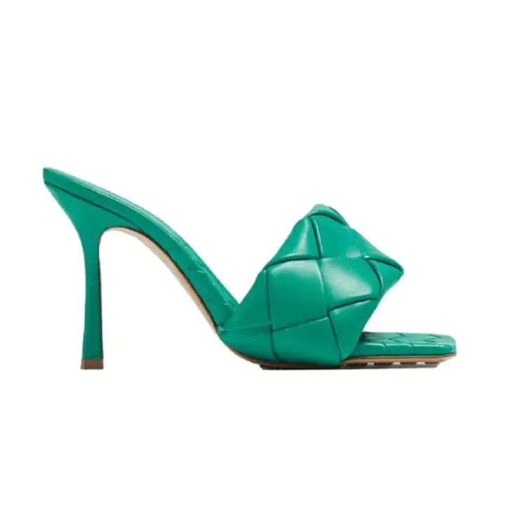 Bottega Veneta o1n1vont1224 Lido Mules in Green Size US 4 / IT 34 - 1 Thumbnail