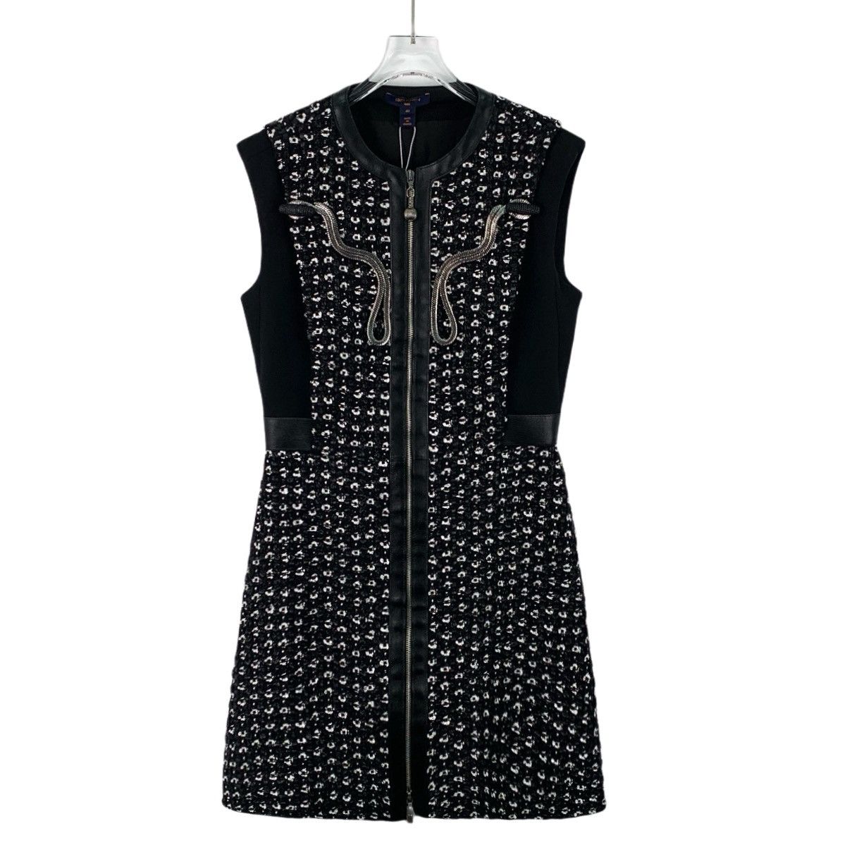 Louis Vuitton Louis Vuitton 22 Black Chain Sleeveless Tweed Dress K26WX Size S / US 4 / IT 40 - 1 Thumbnail